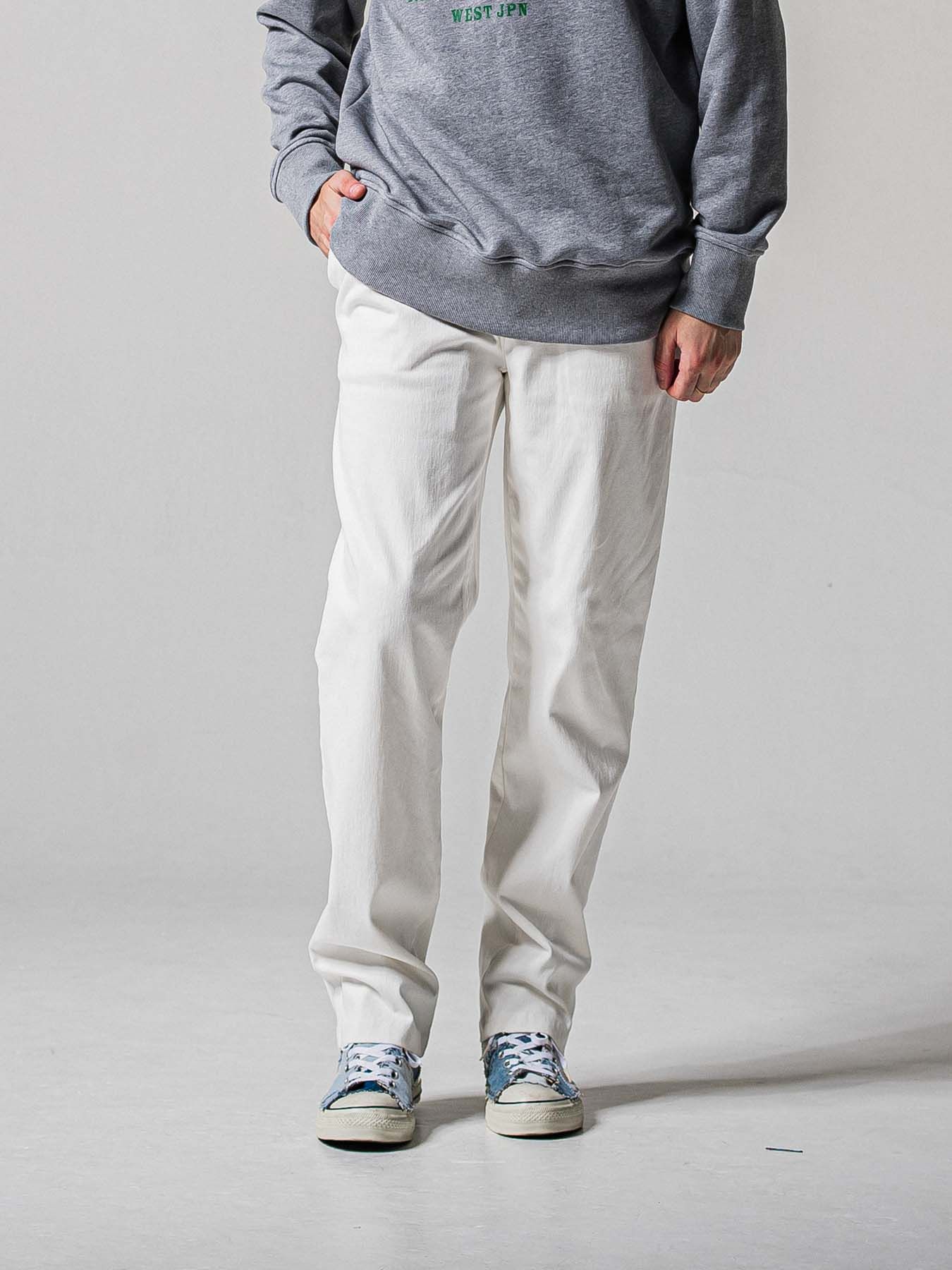 【予約品 11月16日(日) 締切】DENIM JERSEY WIDE PT / デニムジャージ セミワイドシルエット ワンタックイージーパンツ / ホワイト