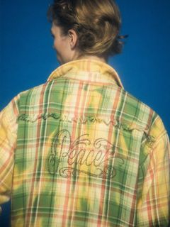 【予約品 8月23日(日) 締切】CO CHECK SHIRT/Peace / メタル / グリーン