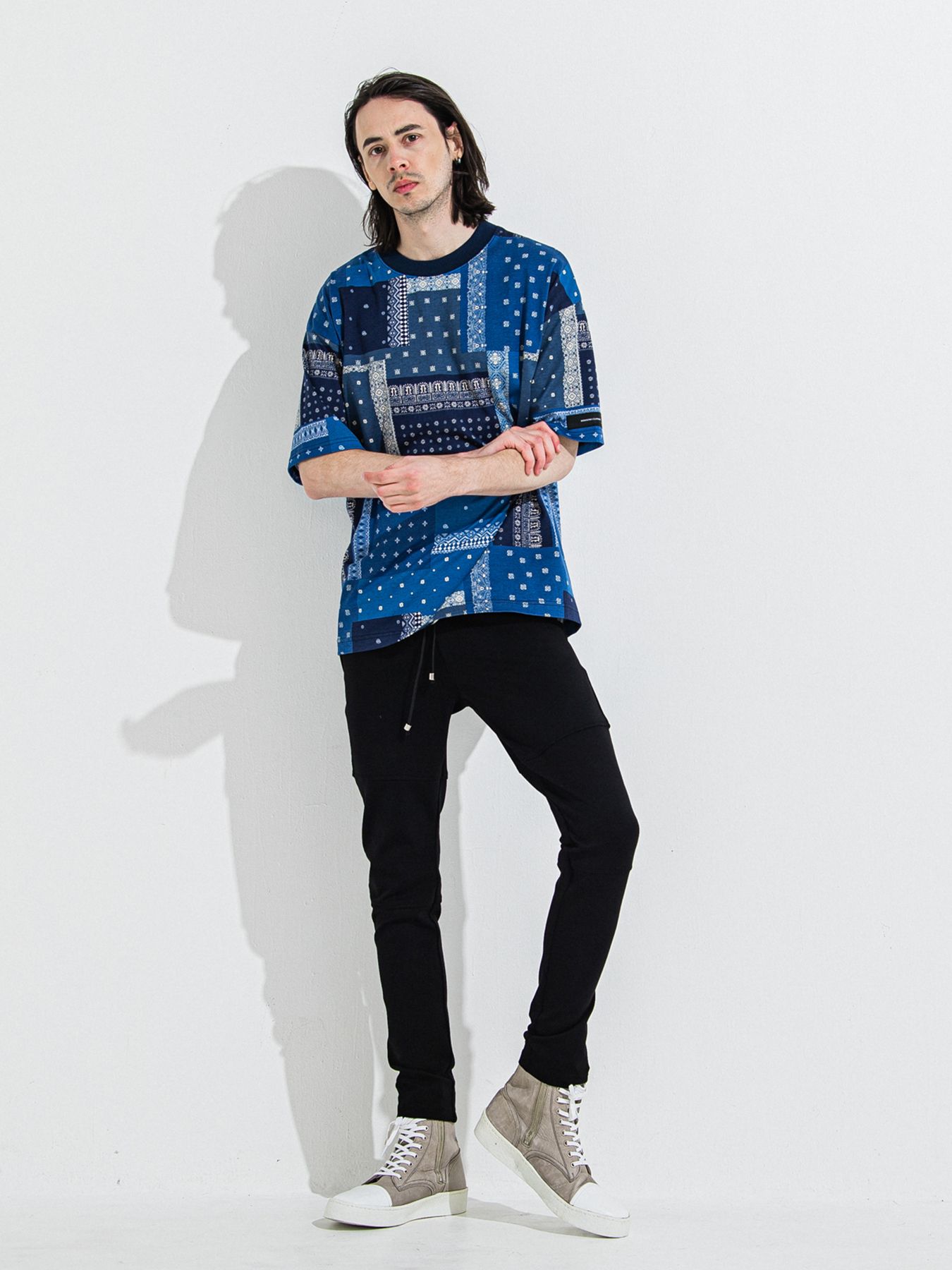 【予約品 】BANDANA OVER TEE / バンダナオーバーサイズTシャツ / ネイビー