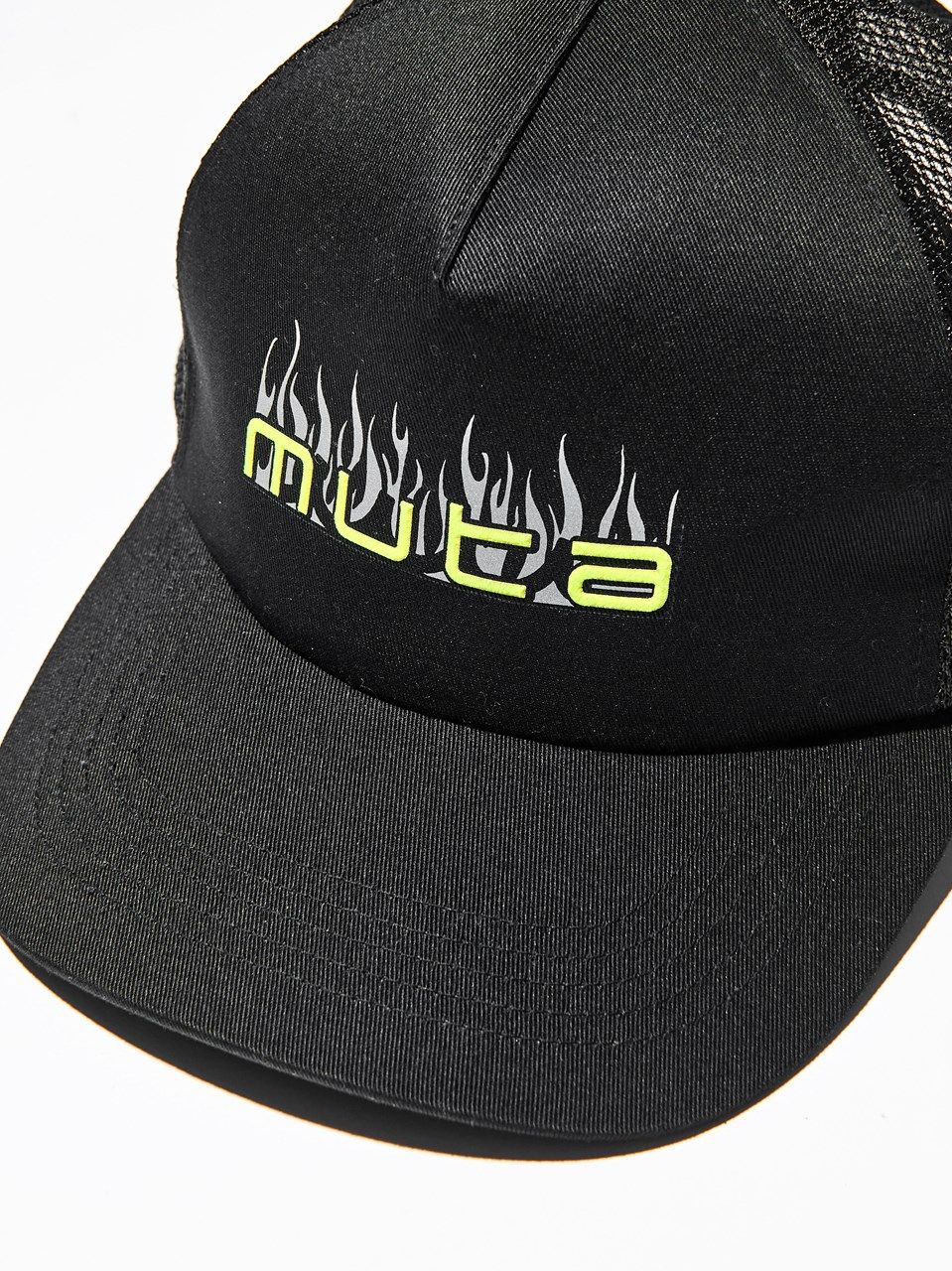 (予約品) muta  Fire Logo Mesh Cap / メッシュキャップ / ブラック 【Acanthus×muta】