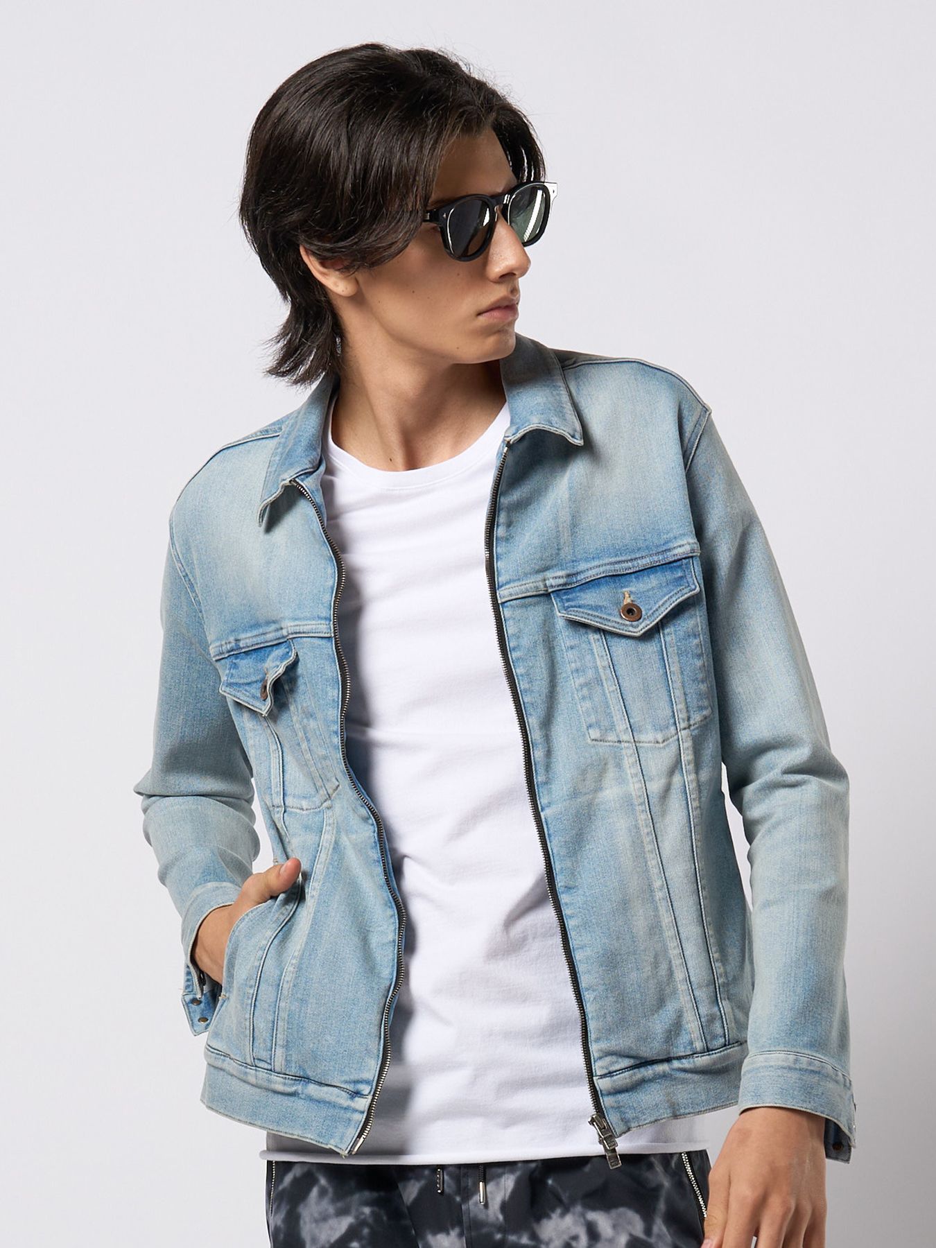 【予約品 9月23日(火) 締切】denim zip blouson / デニムジップブルゾン / アイスブルー