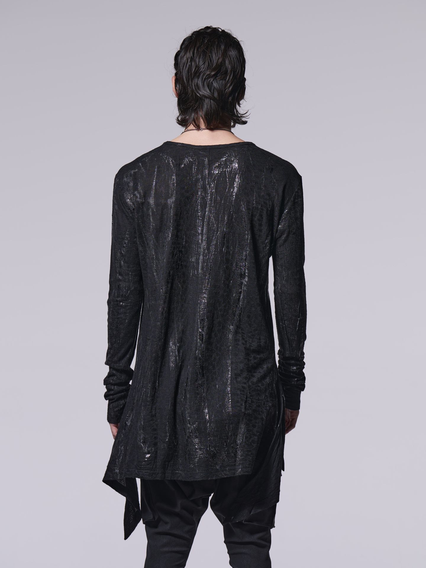 《予約品》 Flare V Neck T-Shirt / フレアVネックT / ブラックHAKU