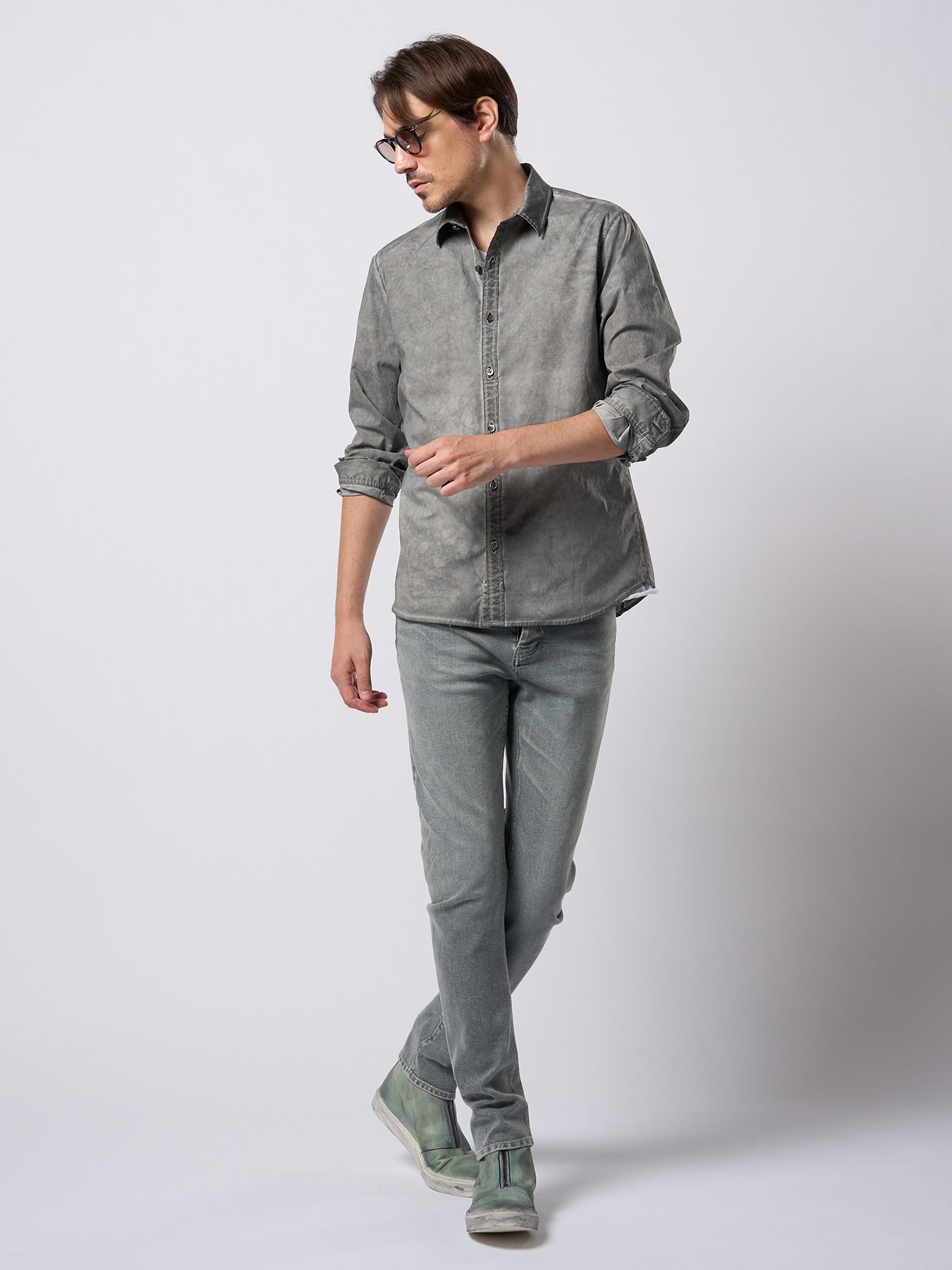【予約品 9月23日(火) 締切】slim banana denim / スリムバナナデニム / アイスグレー