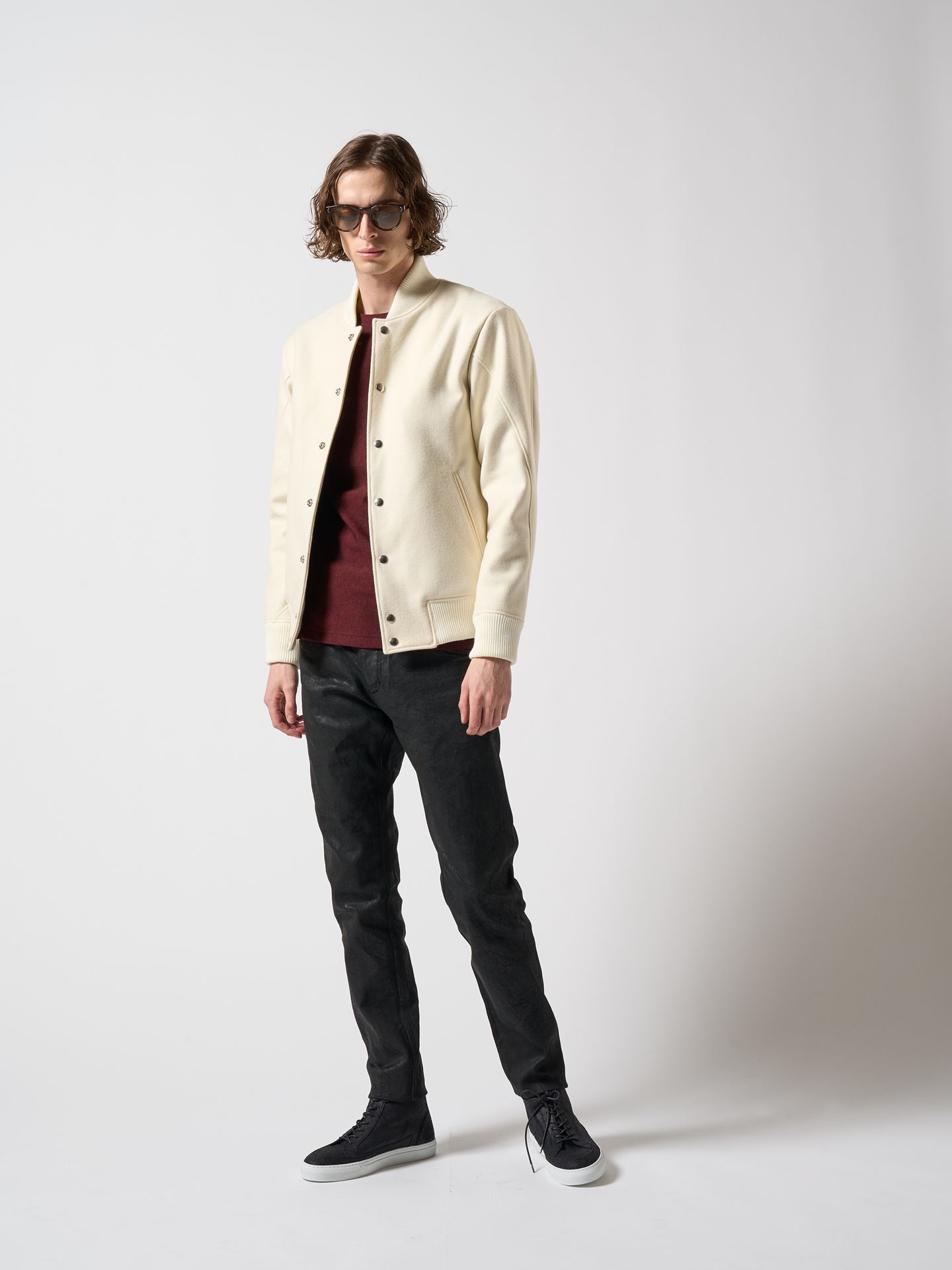 【予約品】 tight straight selvedge denim(oild) / デニム / コーティングブラック