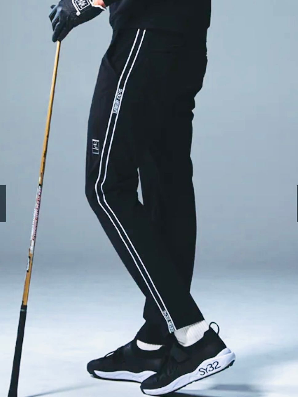イタリア生地ハイストレットSTRETCH JQ TAPE PANTS / ブラック 【SY32 by SWEET YEARS GOLF】