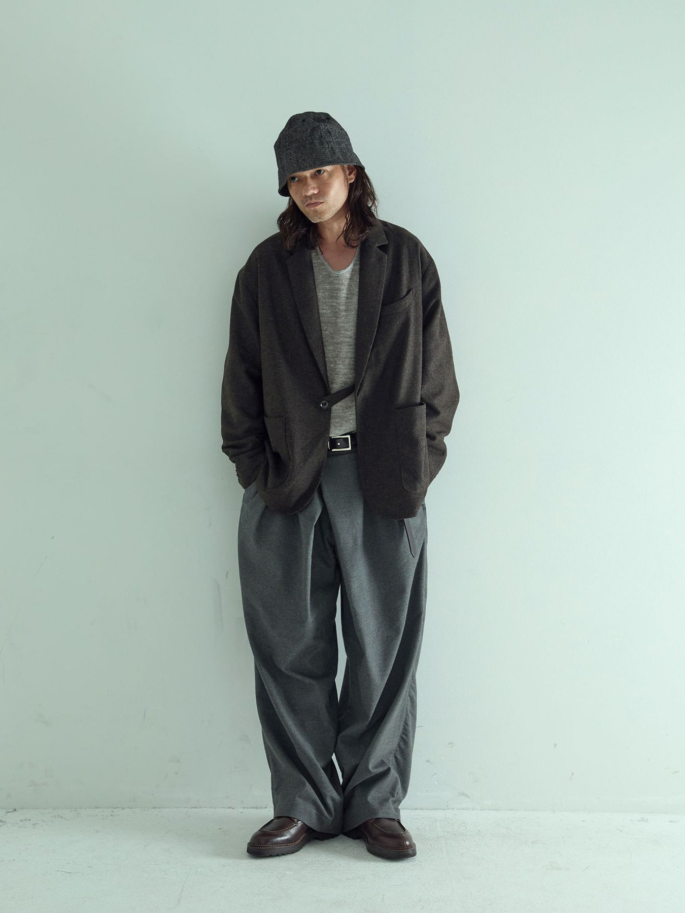 【予約品 】LOUNGECUT JACKET / ジャケット / ダークブラウン× ブラック