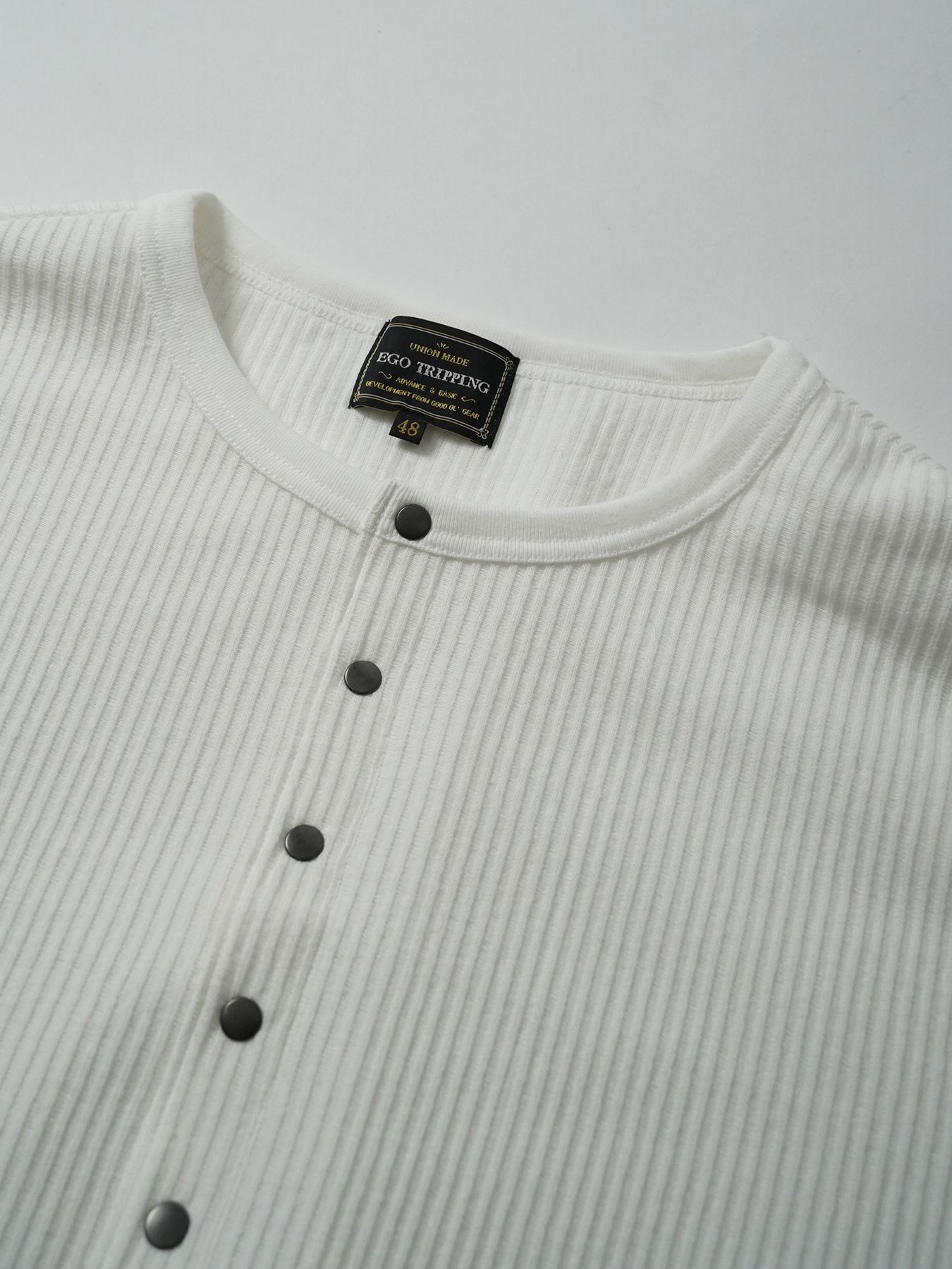 【予約品 5月27日(水) 締切】Deepfront / レールニット カットソー / ホワイト