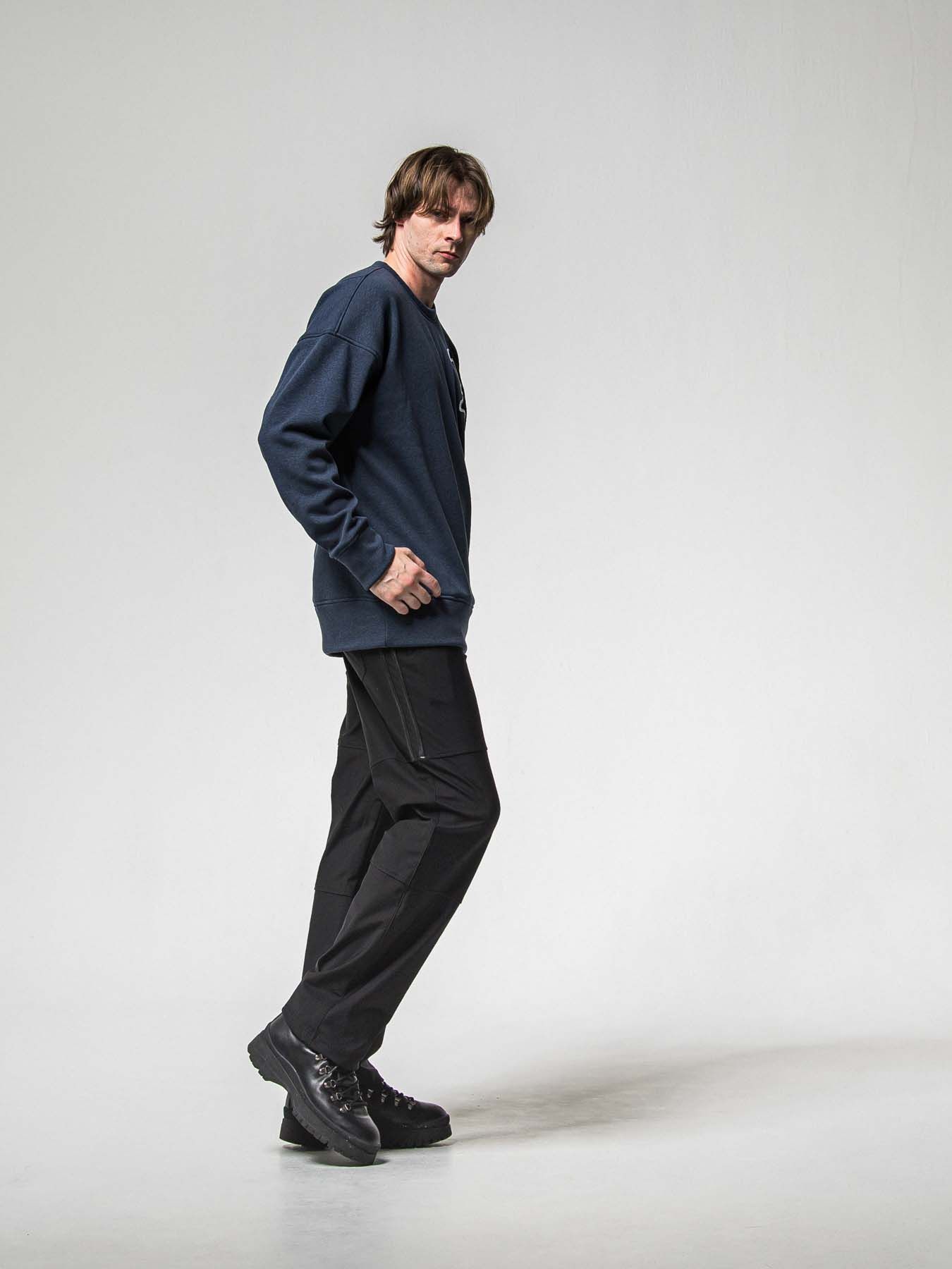 【予約品 8月31日(日) 締切】RC CHENILLE VELOURS FLEECE DROP TRAINER / RCサガラ刺繍ワッペン ベロアフリース ドロップショルダートレーナー / ネイビー