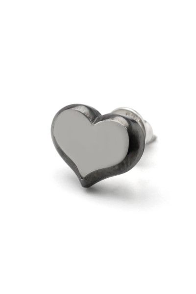 《予約受注品》 HEART CHARM PIERCED ピアス / SVBK 【IVXLCDM】 ご注文から約1ヶ月後に出荷