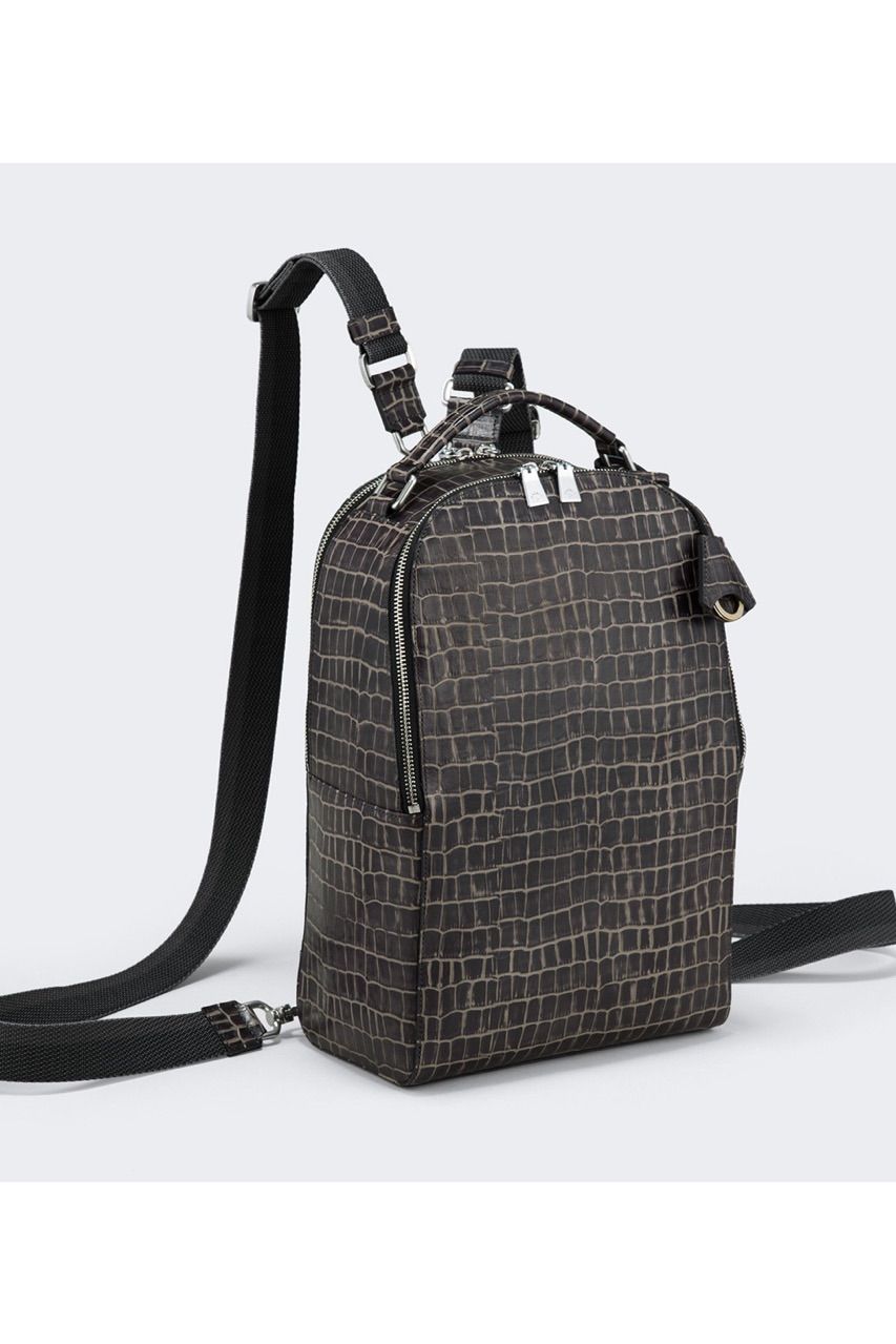 3WAYボディバッグ Tint Embossing Leather / Pale Black 【aniary】