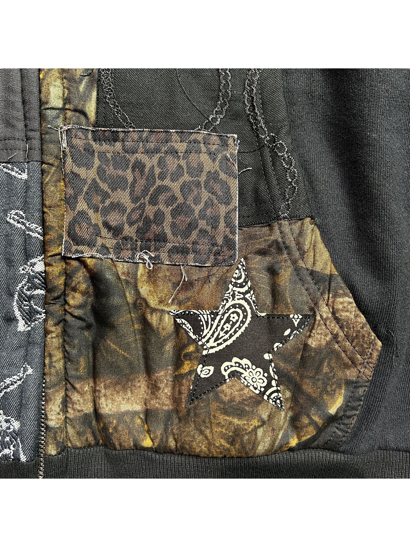 【予約品 8月10日(日) 締切 】PATCH WORK HOODIE / パッチワーク フーディー / ブラック