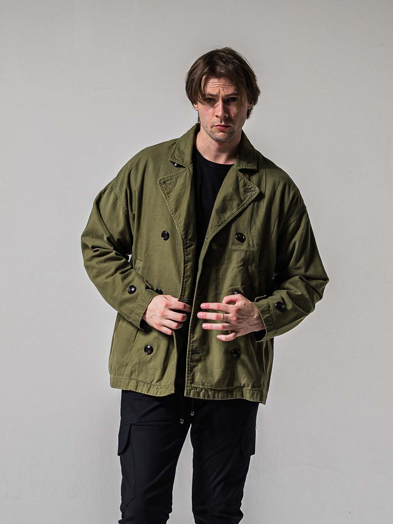 【予約品 11月16日(日) 締切】MV OVER PCOAT / オーバーサイズ ピーコートジャケット / カーキ