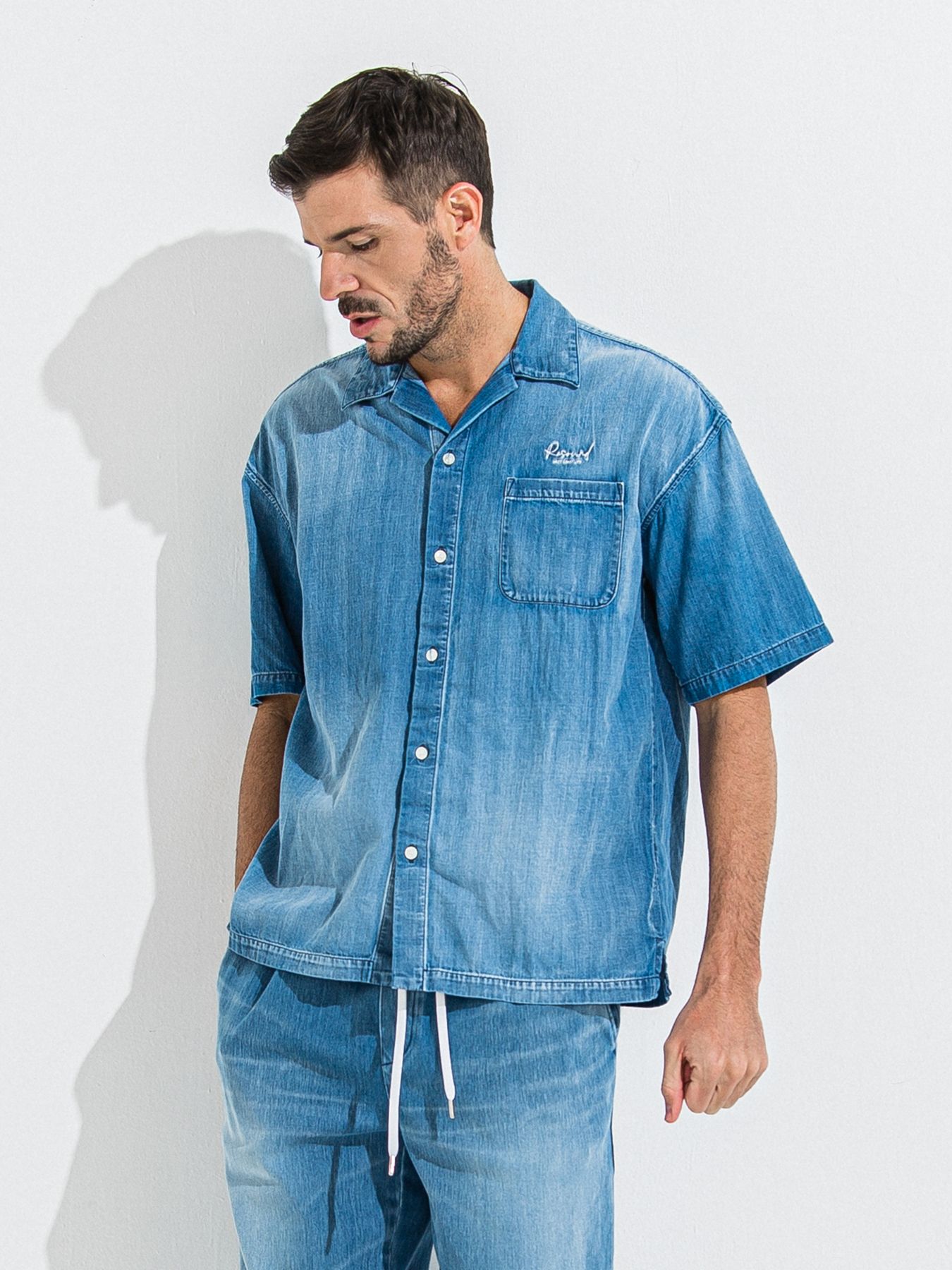 【予約品】ZACK HALF DENIM SHIRT / ザックハーフスリーブスリーブデニムシャツ / ライトインディゴ