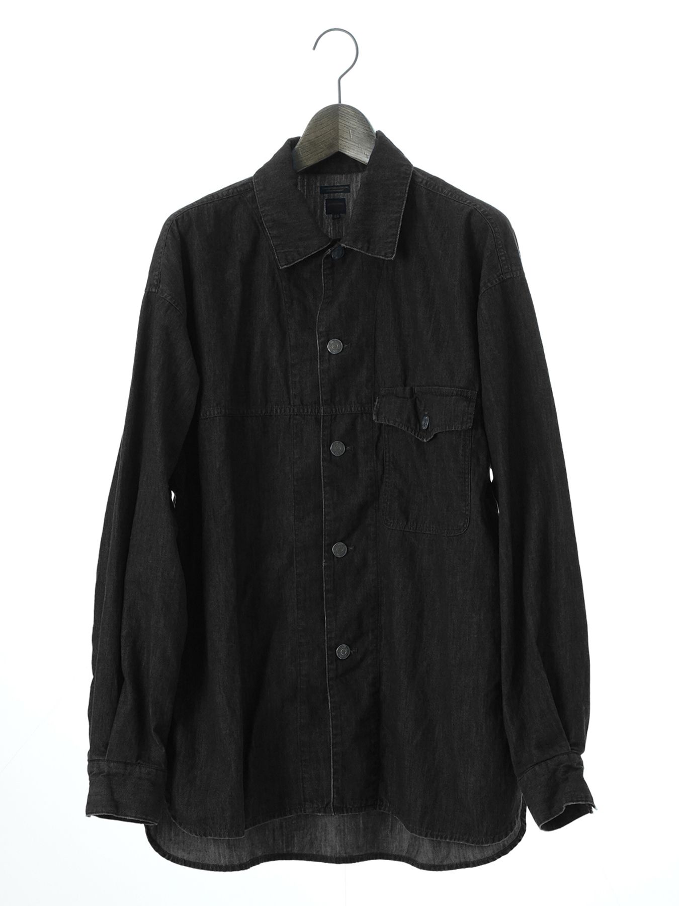 【予約品 10月26日(日) 締切】90sDENIMSHIRTS used / ユーズドデニムオーバーシャツ / BLACK×BLACK