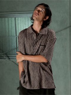 【予約品 11月9日(月) 締切】TAKASHIMAYORYUSHIRT / ストライプ プルオーバーシャツ / ブラウン