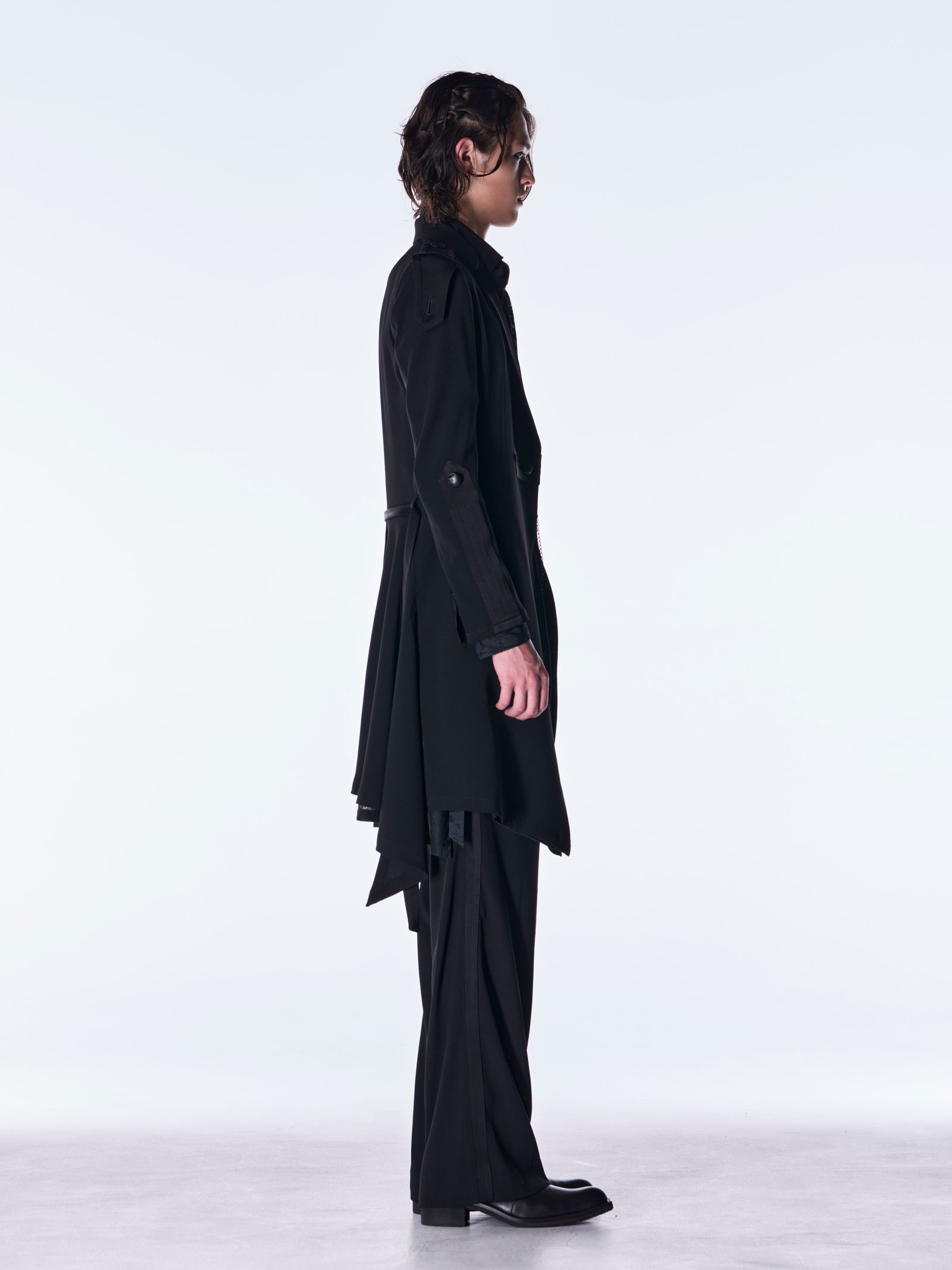 【予約品 6月29日(月) 締切】Back Satin Wide Slacks / ワイドスラックス / ブラック