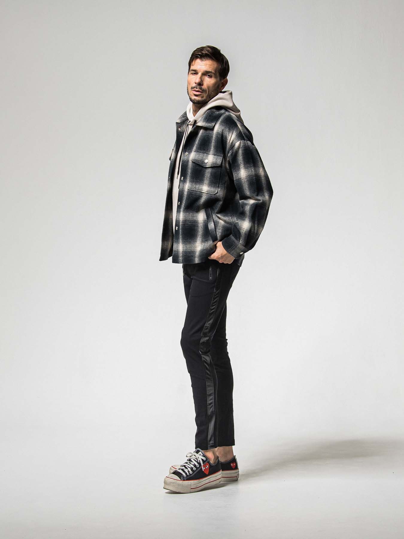【予約品 8月31日(日) 締切】FLANNEL CHECK JK / フランネルチェック ジャケット / ブラック