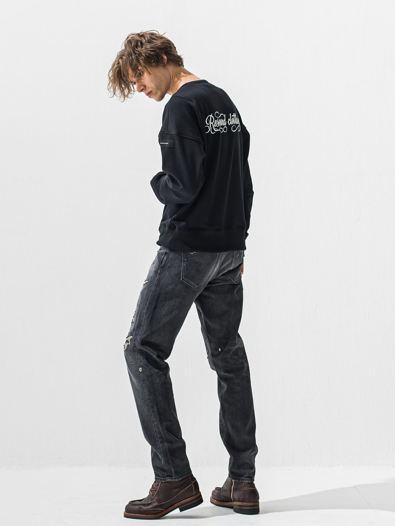 【予約品 9月6日(日) 締切】SCOTT JEANS / ライトオンスヴィンテージジーンズ / ブラック ユーズド