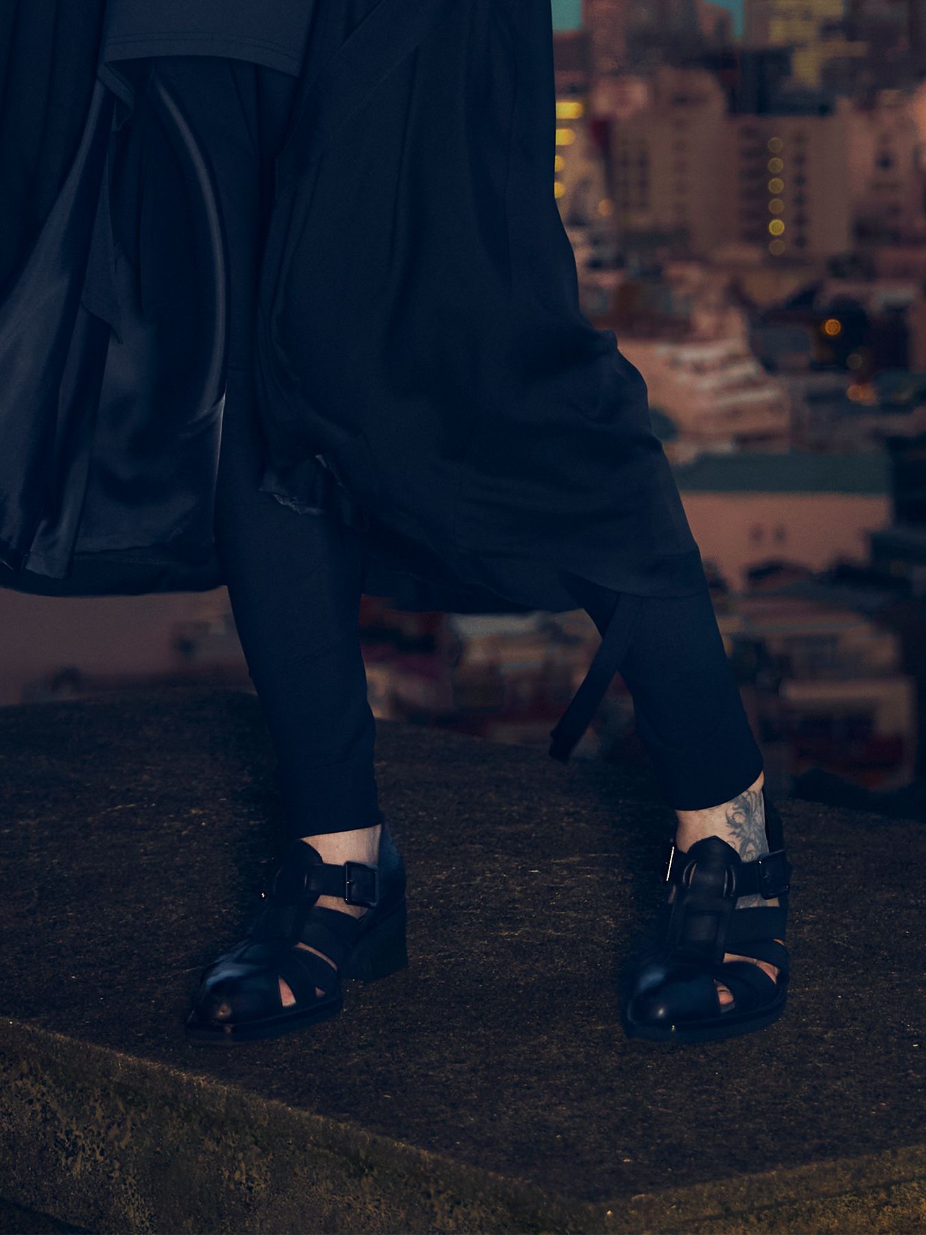 【予約品 4月26日(日) 締切】Eco Horse Hide Gladiator Ankle Boots / エコホースレザー グラディエーター アンクルブーツ / ブラック