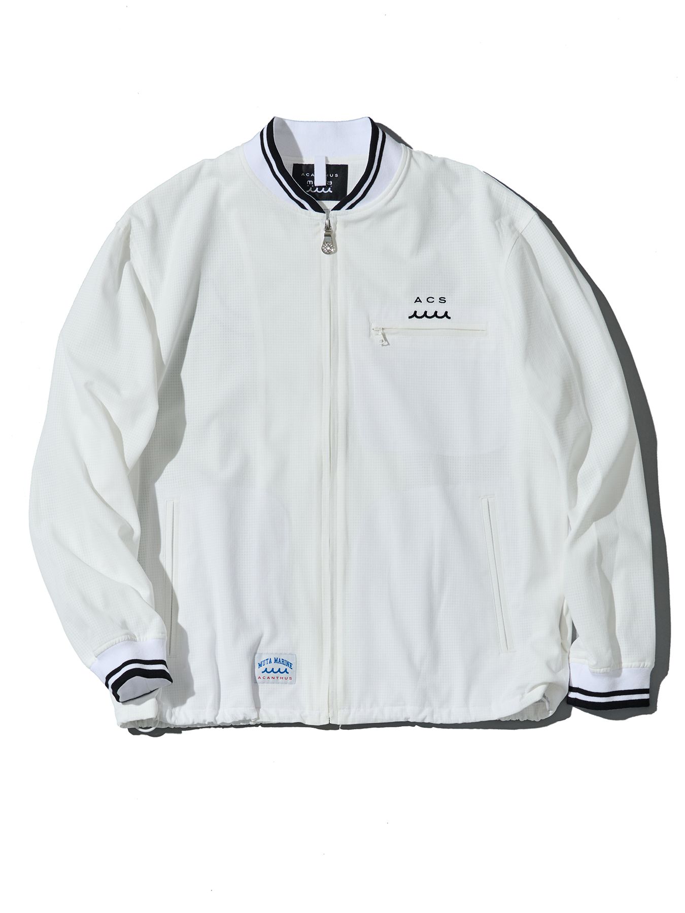 【予約品 10月9日(木) 締切】muta Dot Air(R) Ventilation Jacket / リブブルゾン / ホワイト【Acanthus × muta MARINE】