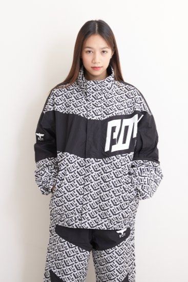 GEOMETRIC NYLON TRUCK JACKET ナイロンジャケット / BLACK 【BOY LONDON】