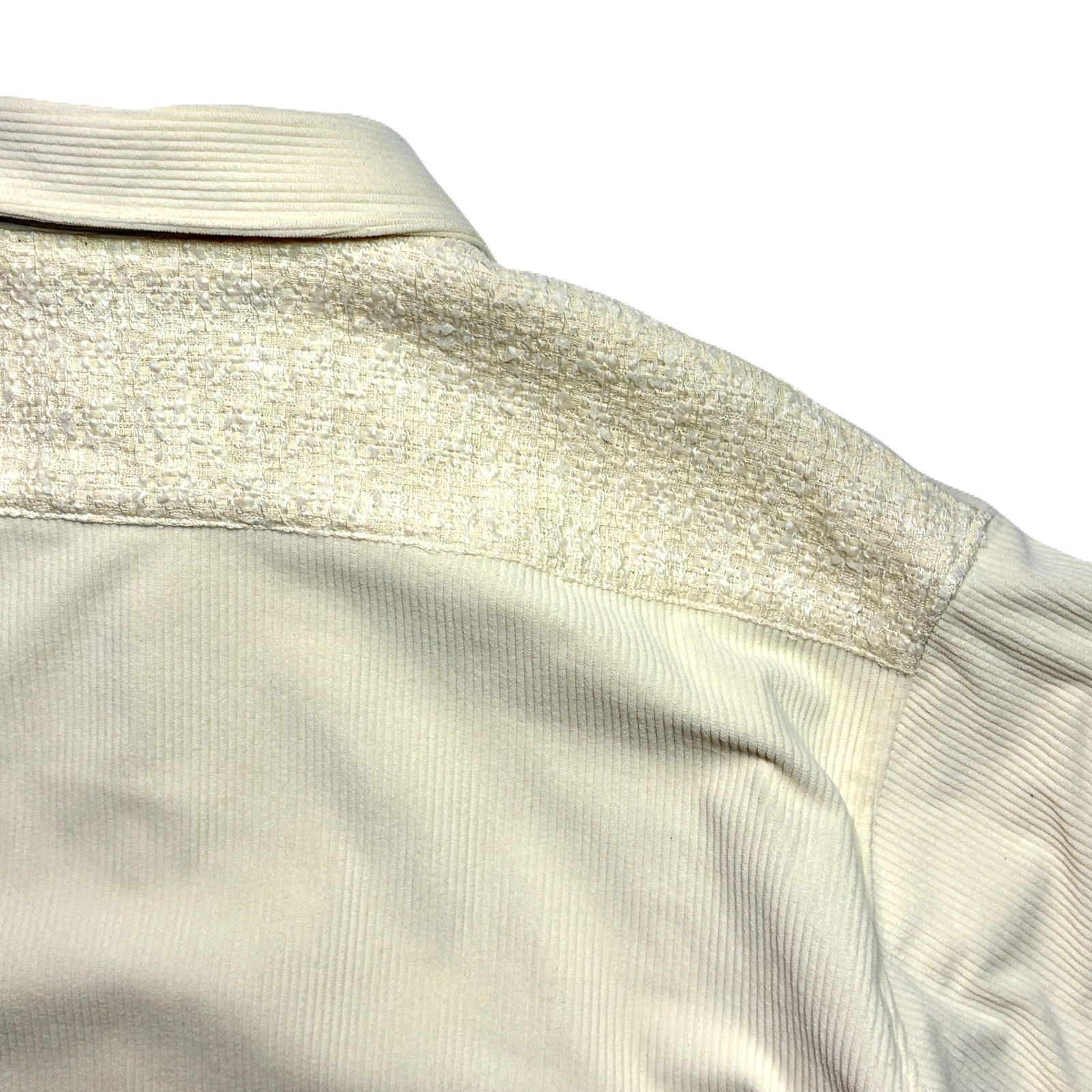 【予約品 3月9日(月) 18:00 締切】CORDUROY SH / コーデュロイ シャツ オフホワイト クロスガンパッチ / [26FGS-02A]