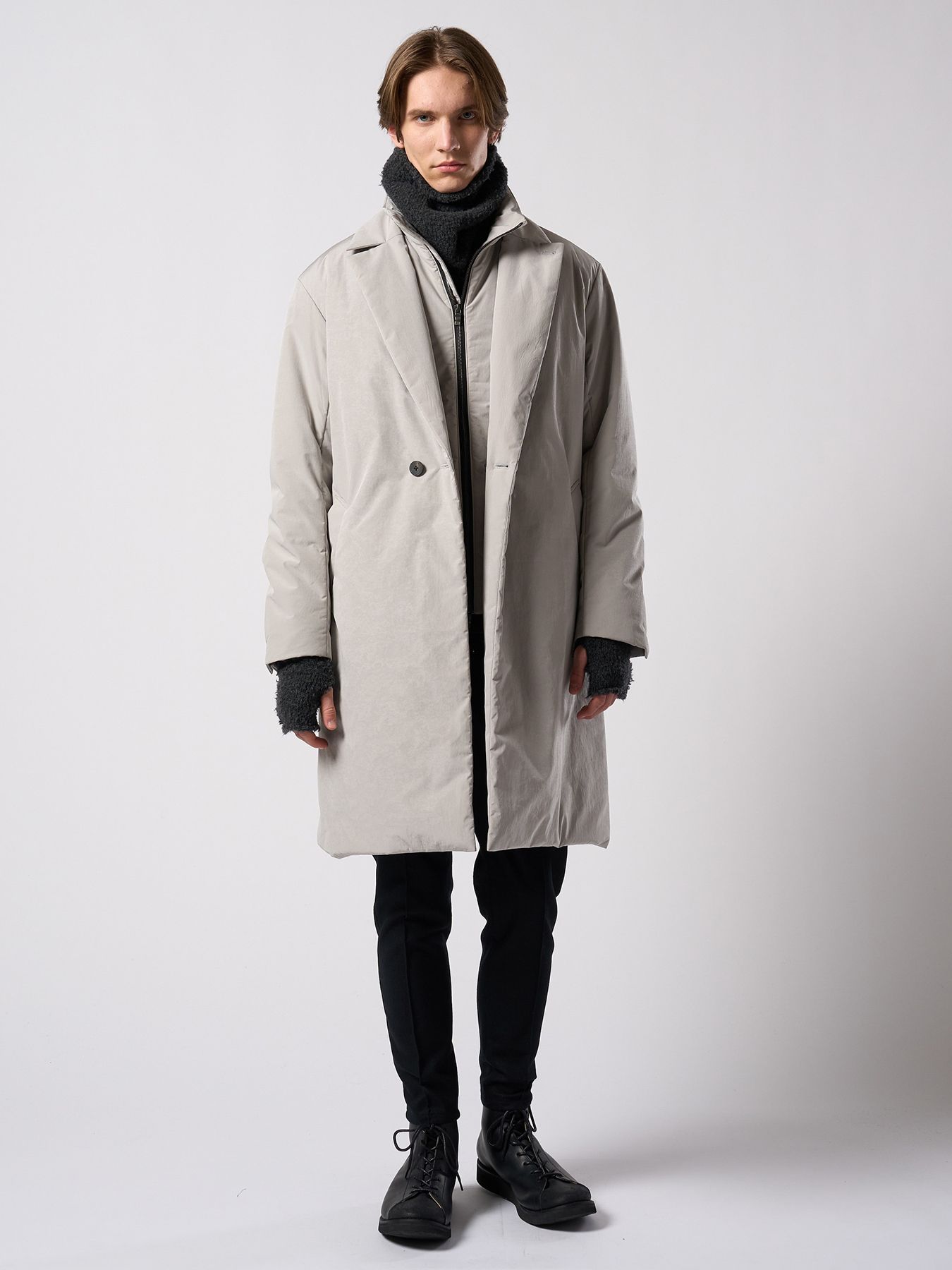 【予約品 4月19日(日) 18時締切】fancy yarn knit snood / ニットスヌード / チャコール