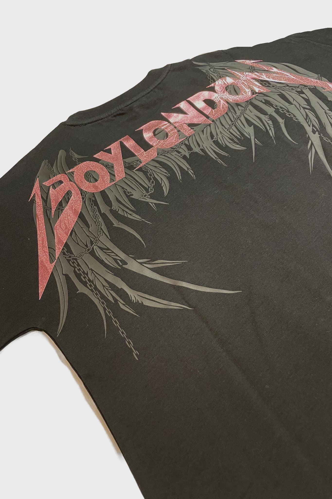 【Kids】 ピンクロゴプリントTシャツ / ブラック  【BOY LONDON】