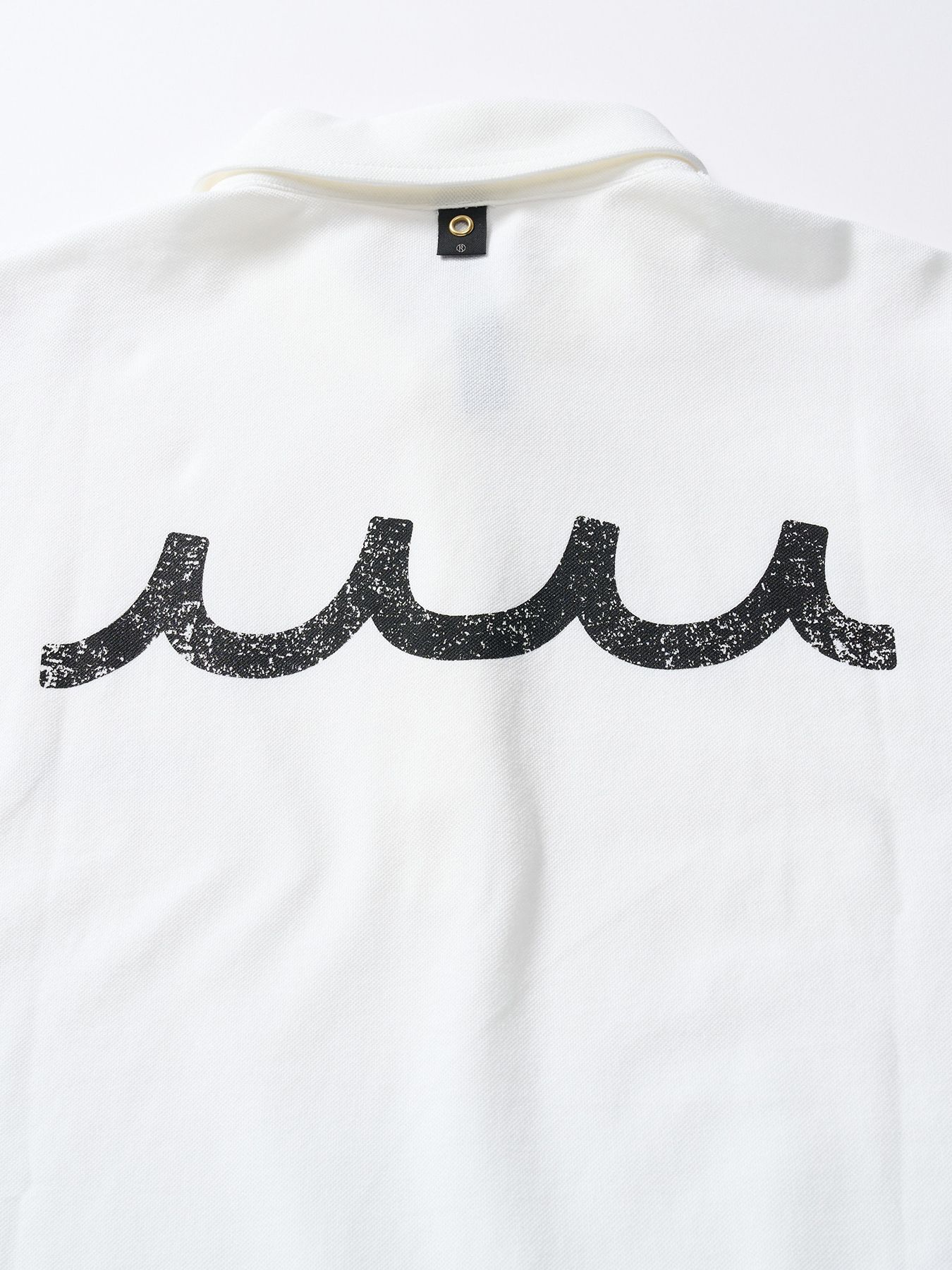 【予約品 1月25日(日) 締切】muta × wjk collection：cut-off polo S/S (printed) / カットオフ ポロ ショートスリーブ / ホワイト