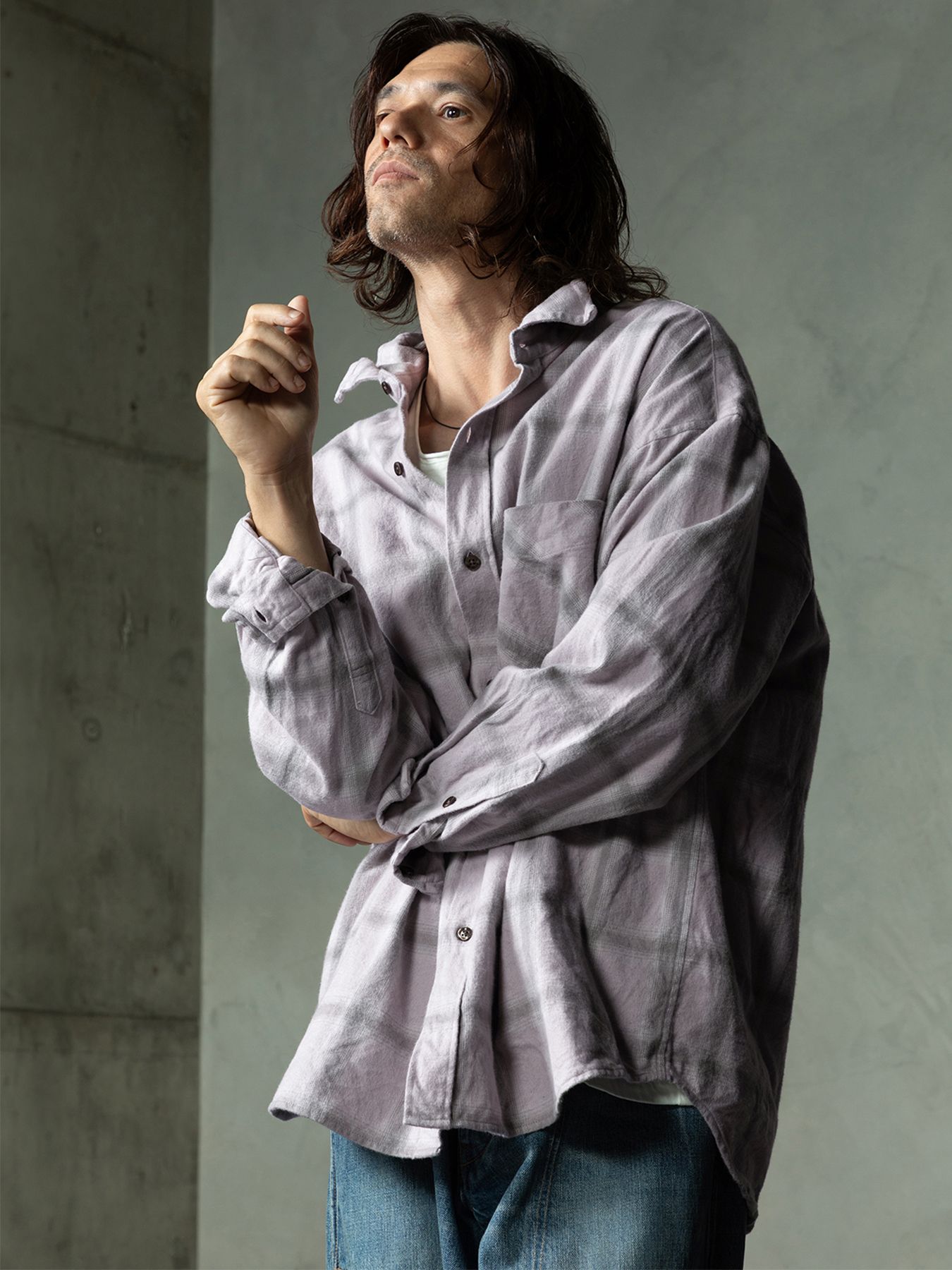 【予約品 7月5日(日) 締切】HAZE FLANNELSHIRTS / フランネルチェックシャツ / ピンク