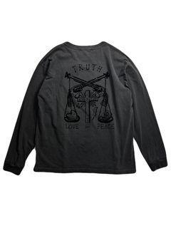 【予約品 】FLOCKY PRINT L/S T / フロッキープリント ロングスリーブ Tシャツ / ブラック