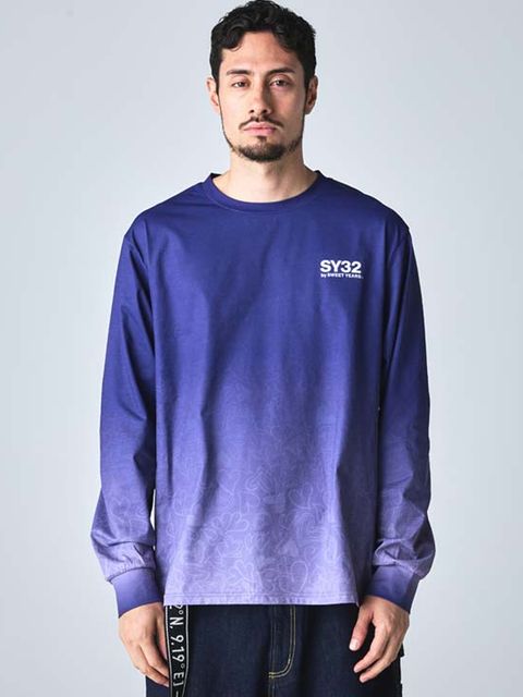 HEART GRADATION L/S TEE / ハートグラデーション ロングスリーブTシャツ / ダークブルー【SY32 by SWEET YEARS】
