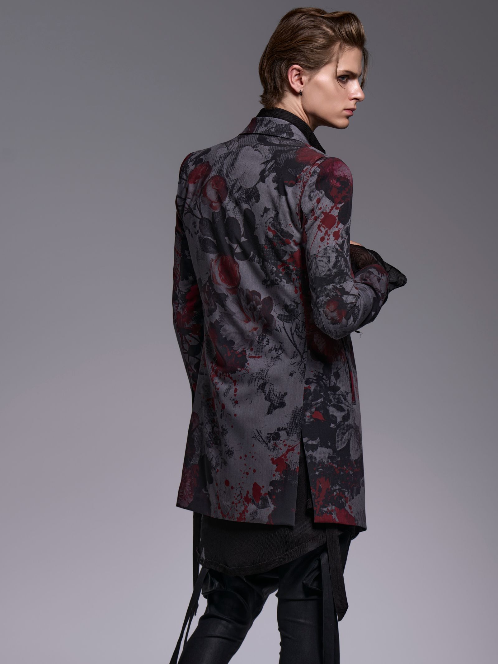 【予約品 1月4日(日) 締切】Long Jacket / ロングジャケット / グレーフローラ