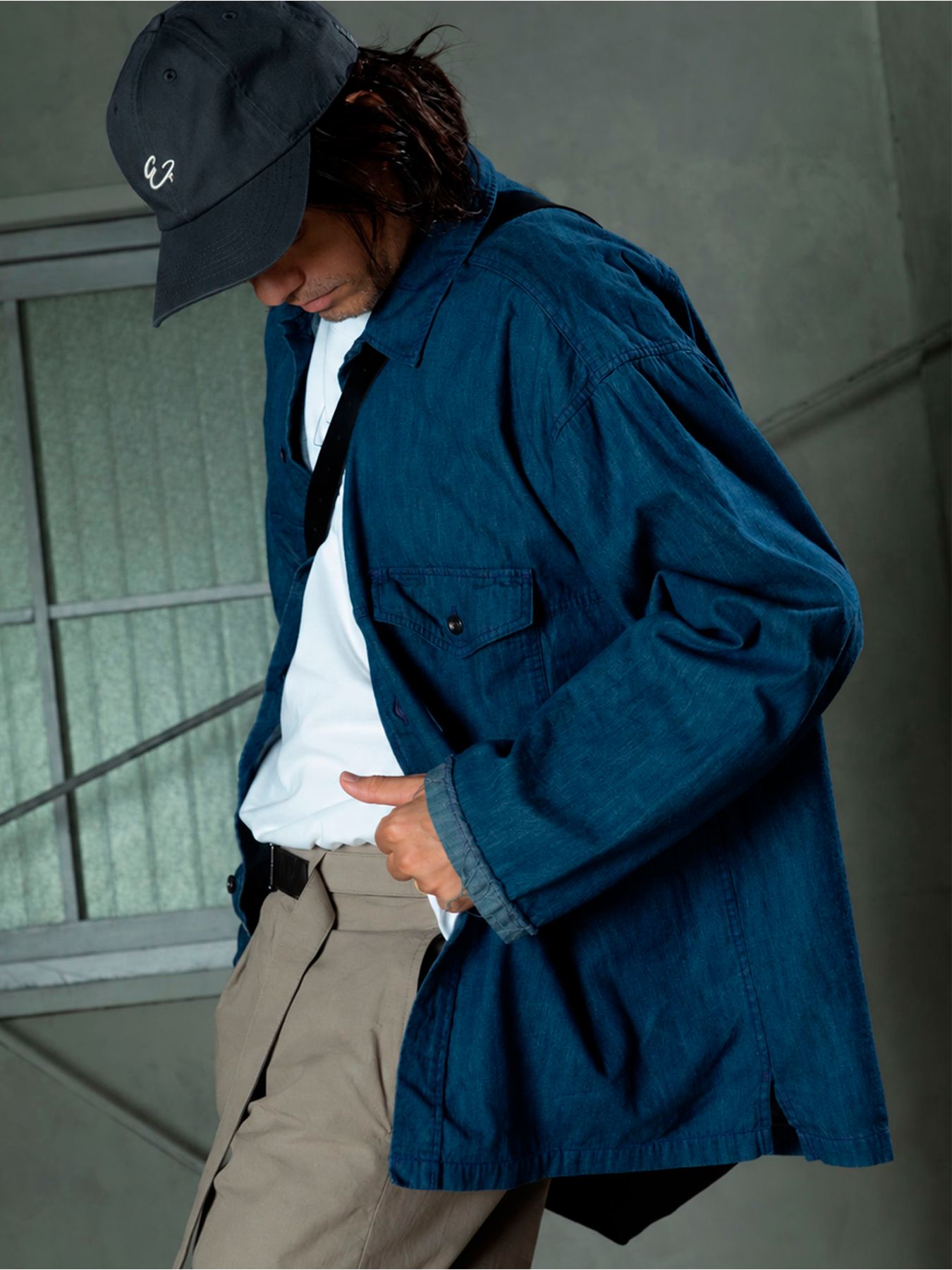 【予約品 11月9日(月) 締切】MILITARYSHIRT Denim / デニムミリタリーシャツ / インディゴ×ネイビーステッチ