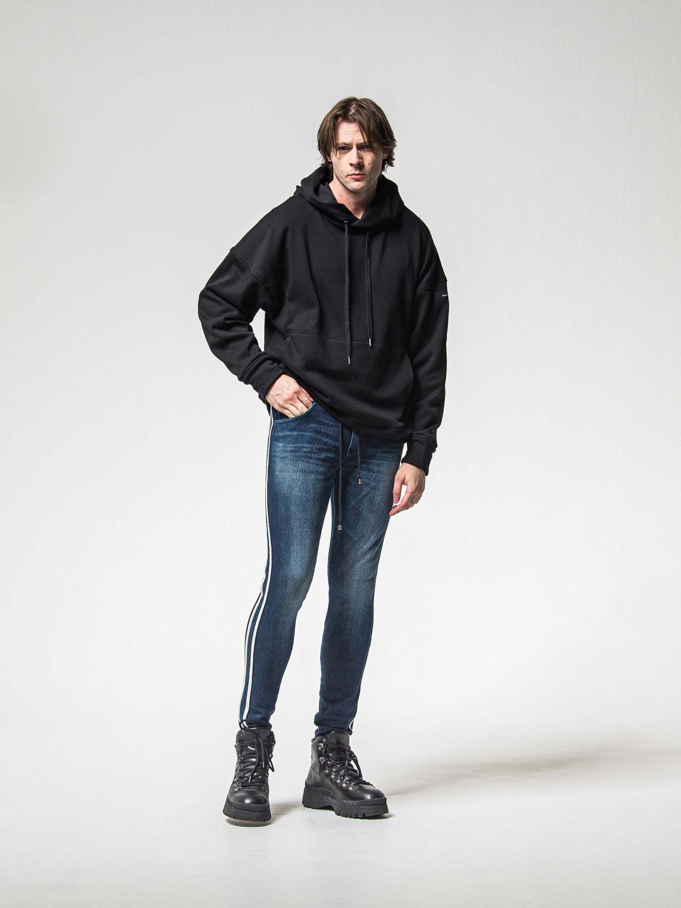 【予約品 8月31日(日) 締切】EX DENIM JERSEY BLINDLINE PT / EXデニムジャージ ブラインドラインパンツ / ダークインディゴ