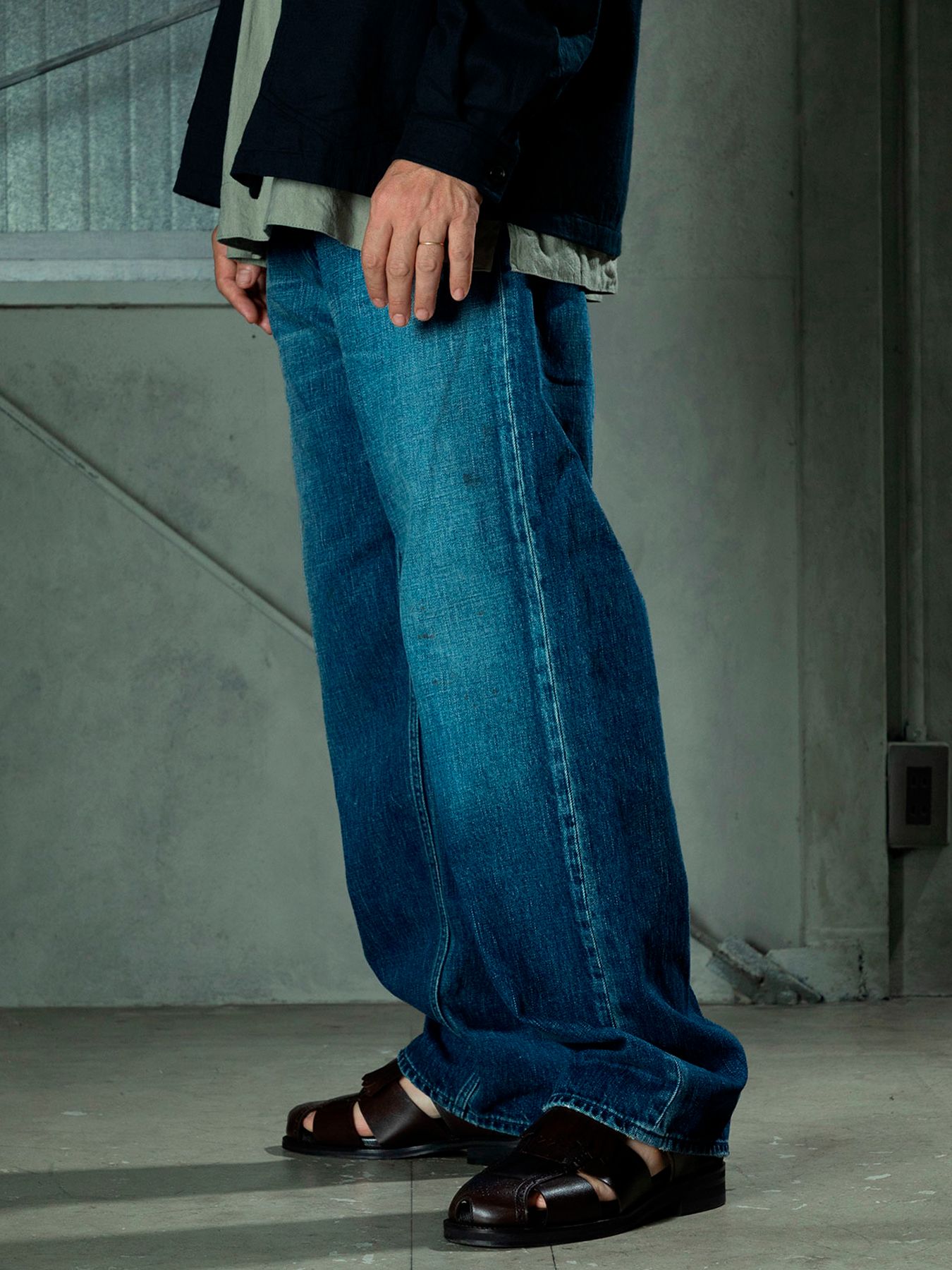 【予約品 11月9日(月) 締切】TRADITIONALDENIM Used / トラディショナルデニム ユーズド加工 / 濃色 インディゴ×ネイビーステッチ