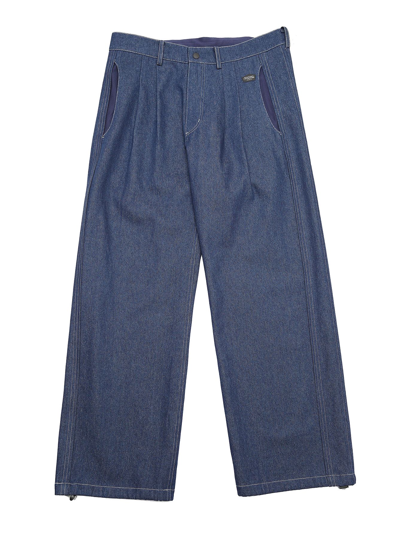 DENIM-MESH PANTS / インディゴ【QUOLT】