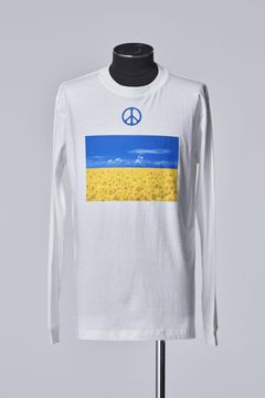 《予約》 UKRAINE-CharityLongSleevesT-Shirt / ホワイト 【THE ONENESS】 10月以降入荷予定