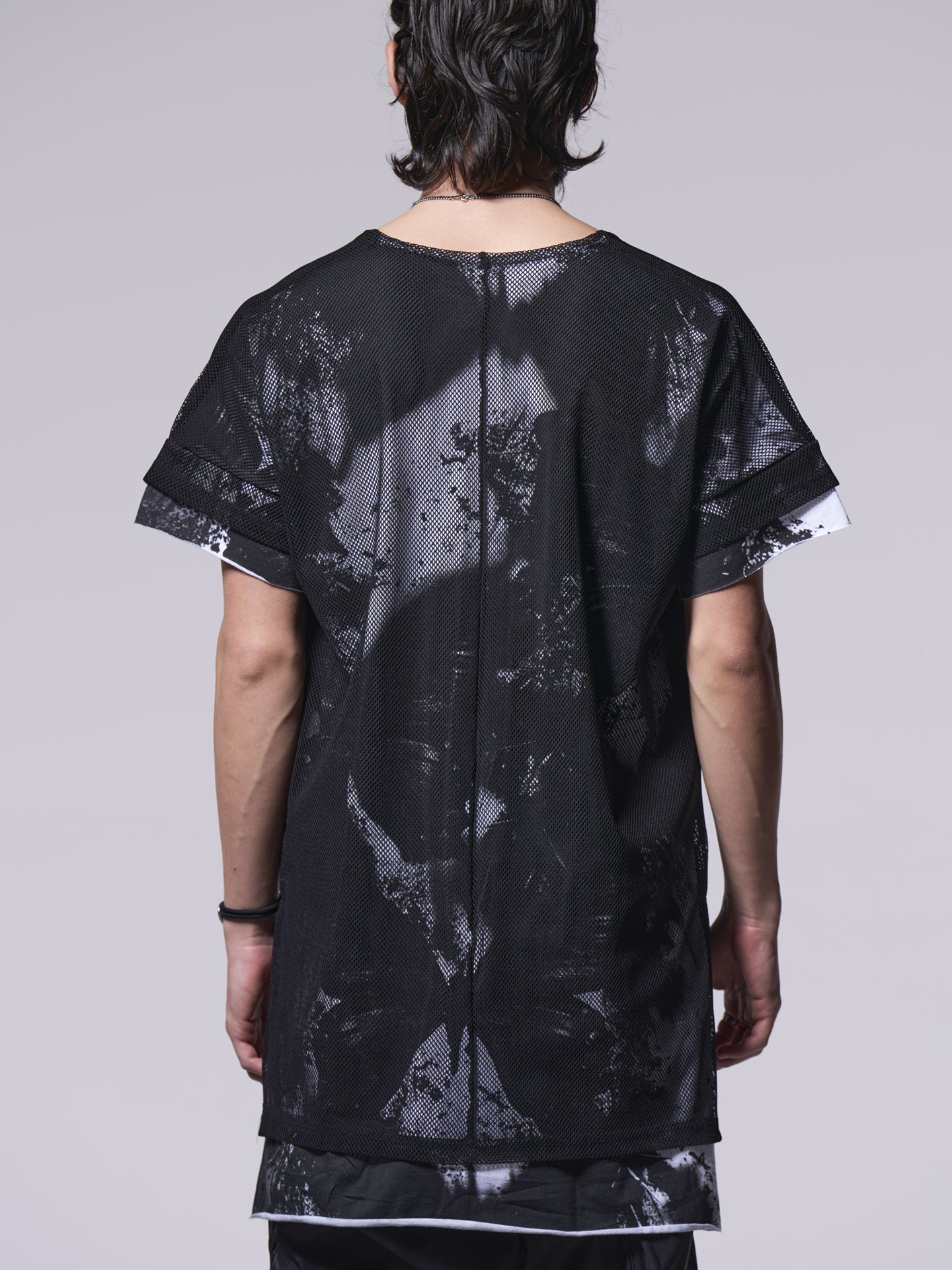 《予約品》 Dolman Layered T-Shirt / ドルマンレイヤードTシャツ / ブラック・ホワイト