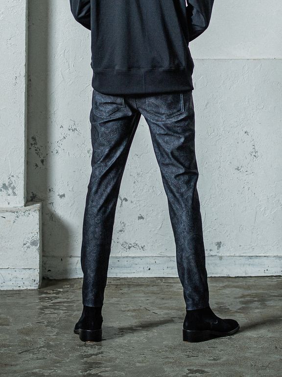 《予約11月17日19時締め》 CHRIS EASY  TUCK PANTS / イージータックパンツ / ペイズリーブラック
