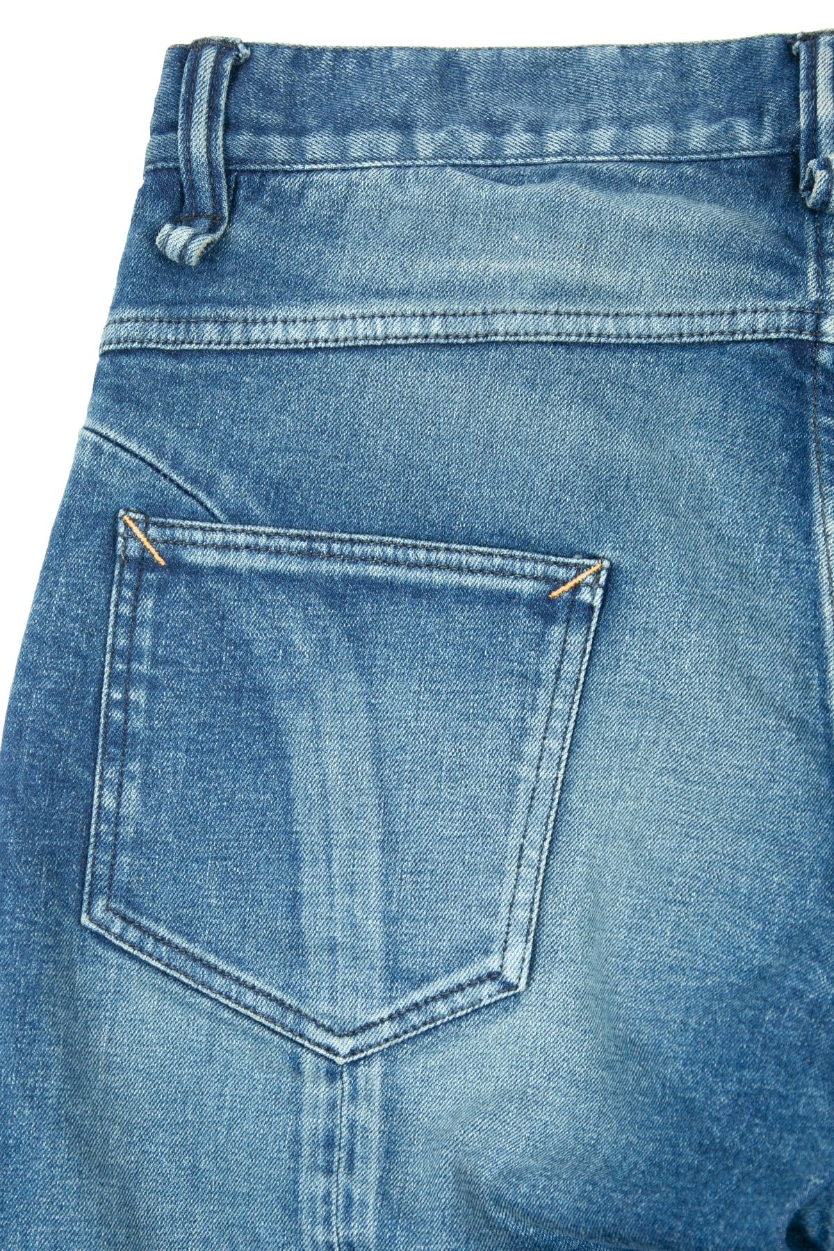 12.5oz Organic Cotton Stretch Over Lap Tight Straight Jeans / インディゴ 【STRUM】