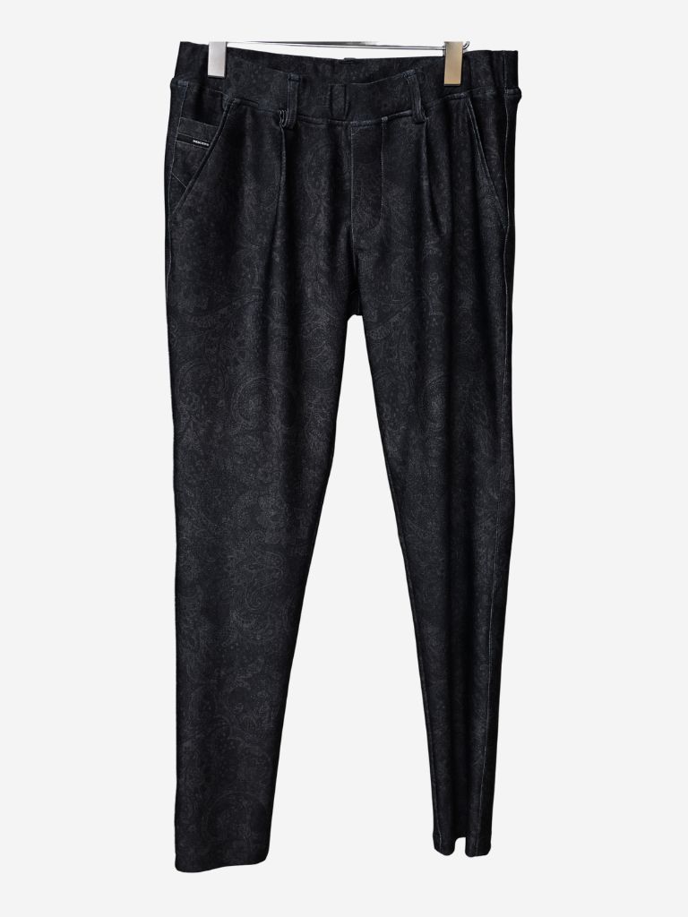 《予約11月17日19時締め》 CHRIS EASY  TUCK PANTS / イージータックパンツ / ペイズリーブラック