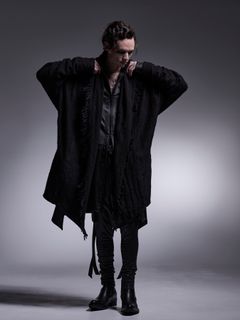 【予約品 7月13日(日) 締切】Dolman Fringe Cardigan / ドルマンフリンジカーディガン / ブラック&ブラック