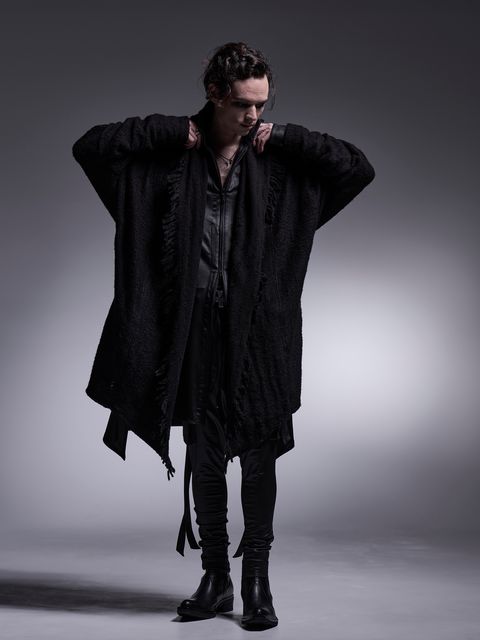 【予約品 7月13日(日) 締切】Dolman Fringe Cardigan / ドルマンフリンジカーディガン / ブラック&ブラック