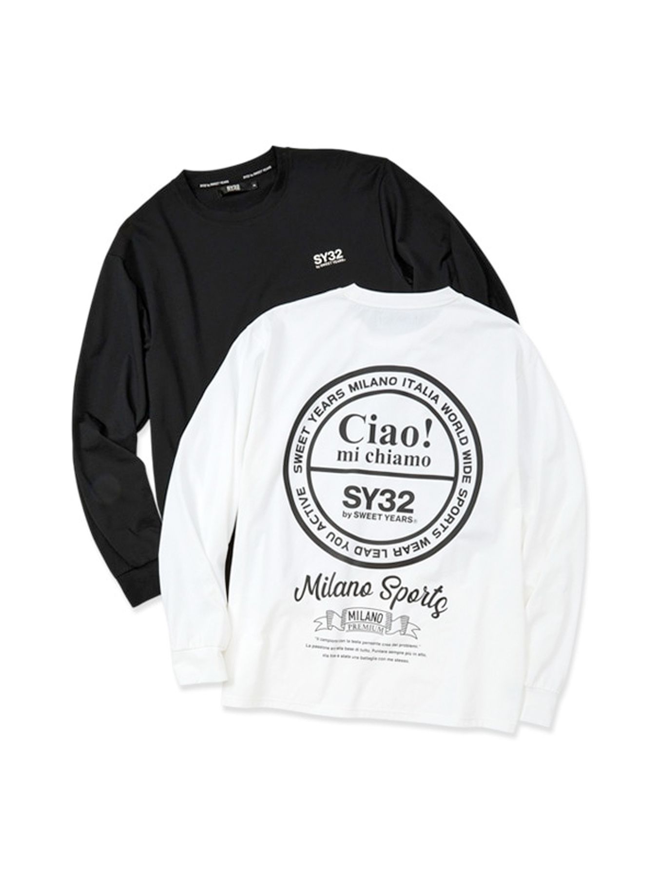 CIRCLE LOGO BACK PRINT L/S TEE / サークルロゴ バックプリント 長袖Tシャツ / ホワイト 【SY32 by SWEET YEARS】