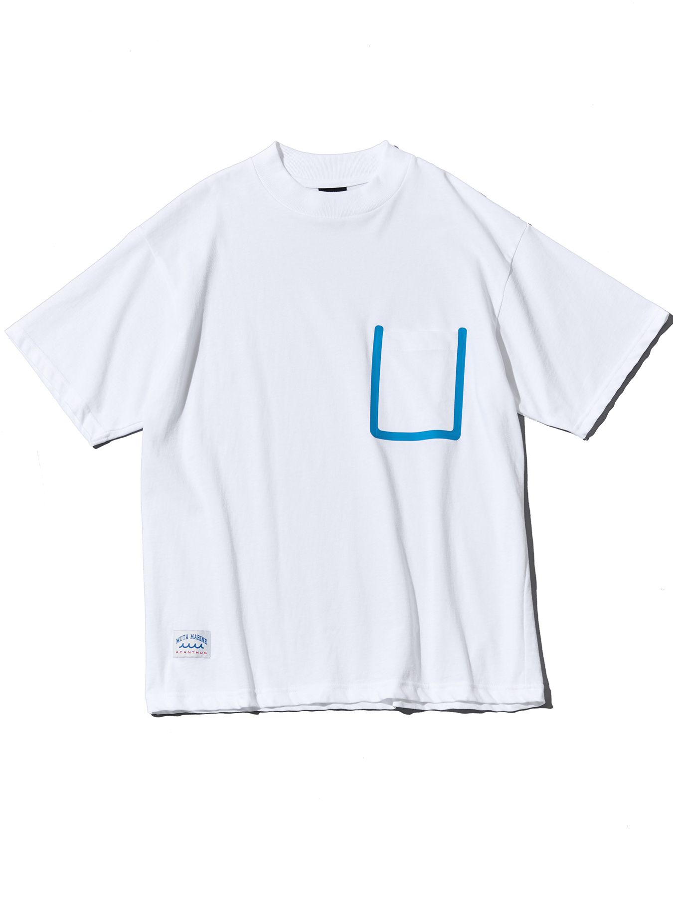 【予約品 10月9日(木) 締切】muta Mock Neck Pocket Tee / Tシャツ / ホワイト【Acanthus × muta MARINE】