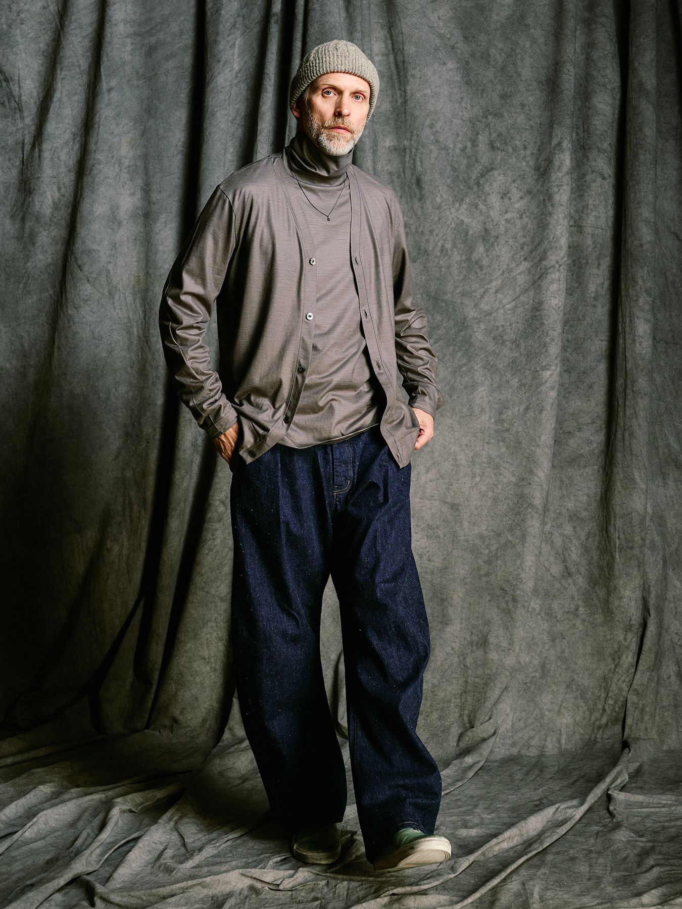 【予約品 4月19日(日) 18時締切】lomond×powder multi kint cap / ウール ニットキャップ / グレー