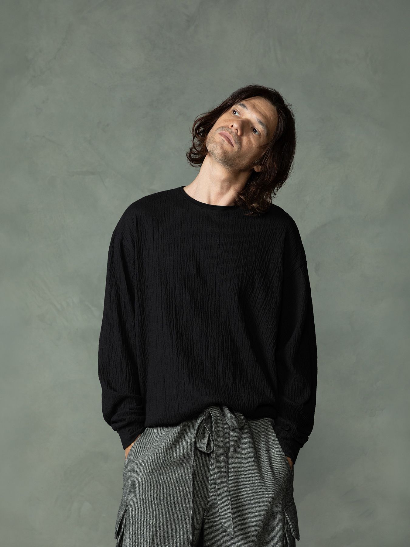 【予約品 7月5日(日) 締切】GRAIN TEE / グレイン ロングスリーブTシャツ / ブラック