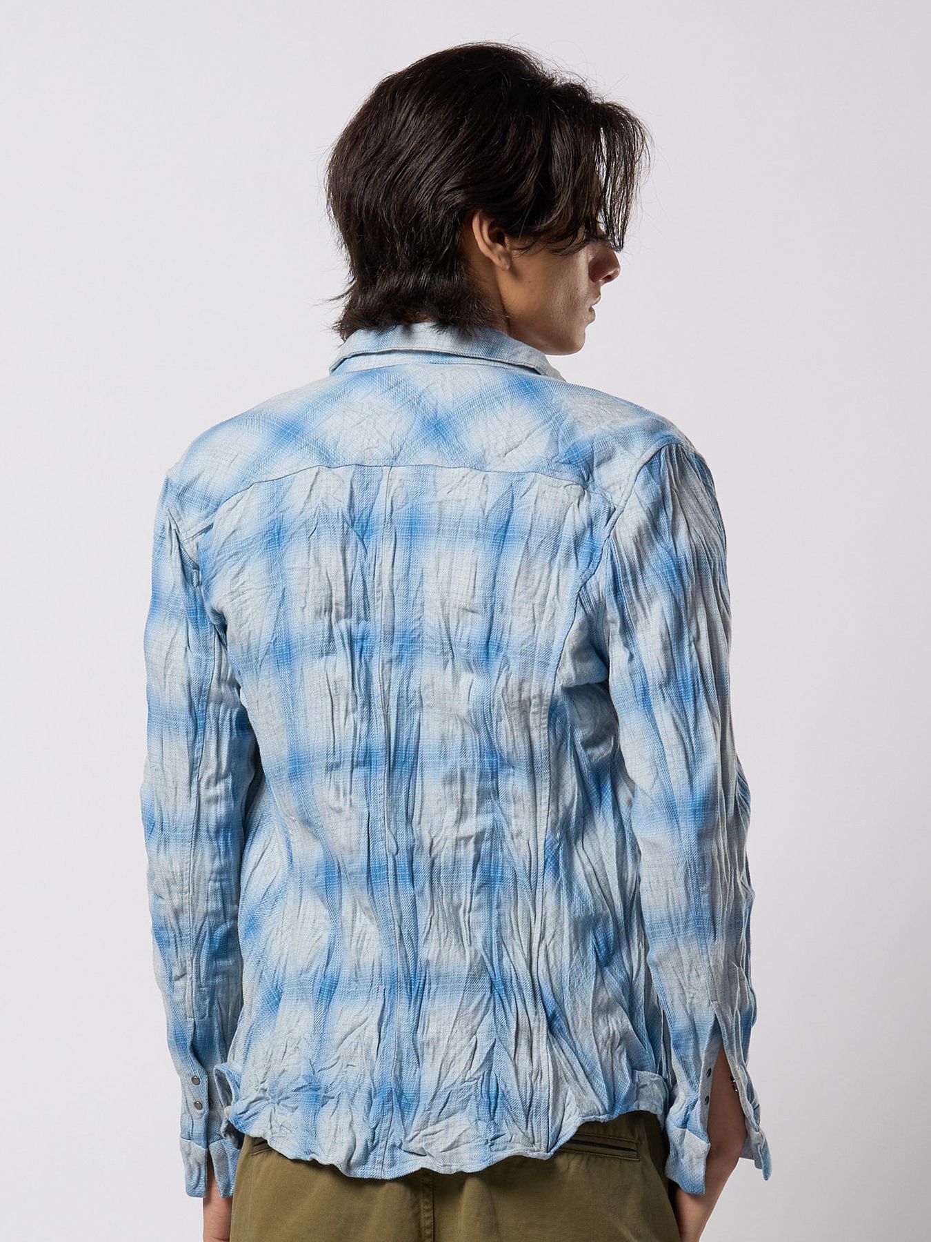 【予約品 9月23日(火) 締切】2-hook check / 2フック チェックシャツ / ライトブルー