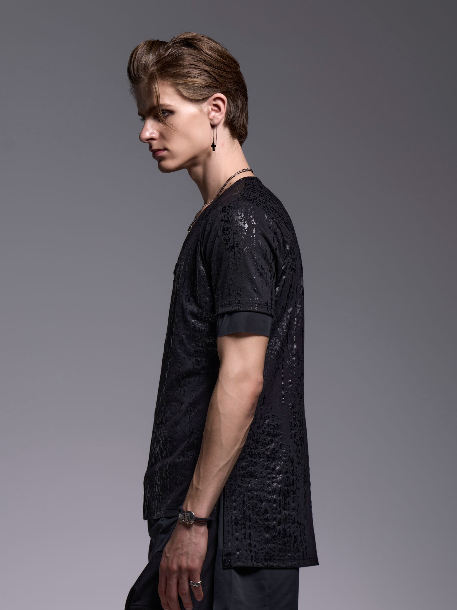 【予約品 1月4日(日) 締切】Layered-T / ドレイヤードTシャツ / ブラック